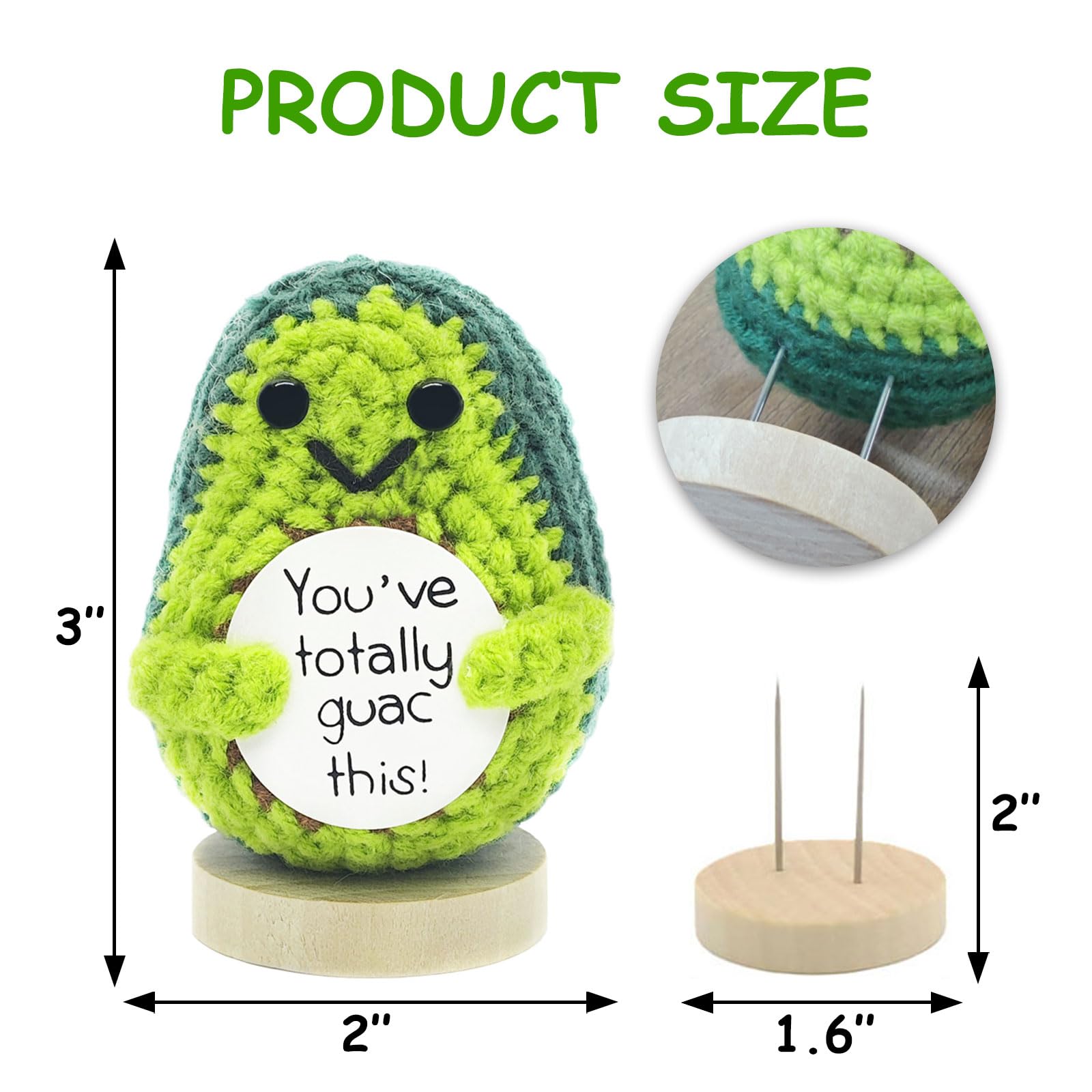 Handmade Mini Funny Positive Emotional Support Pickle, Cute Stuff Funny Knitted Wool Handwoven Ornaments Father's Day Crochet Gifts Under 10 Dollars for Woman Coworkers Friend Family (style-23)