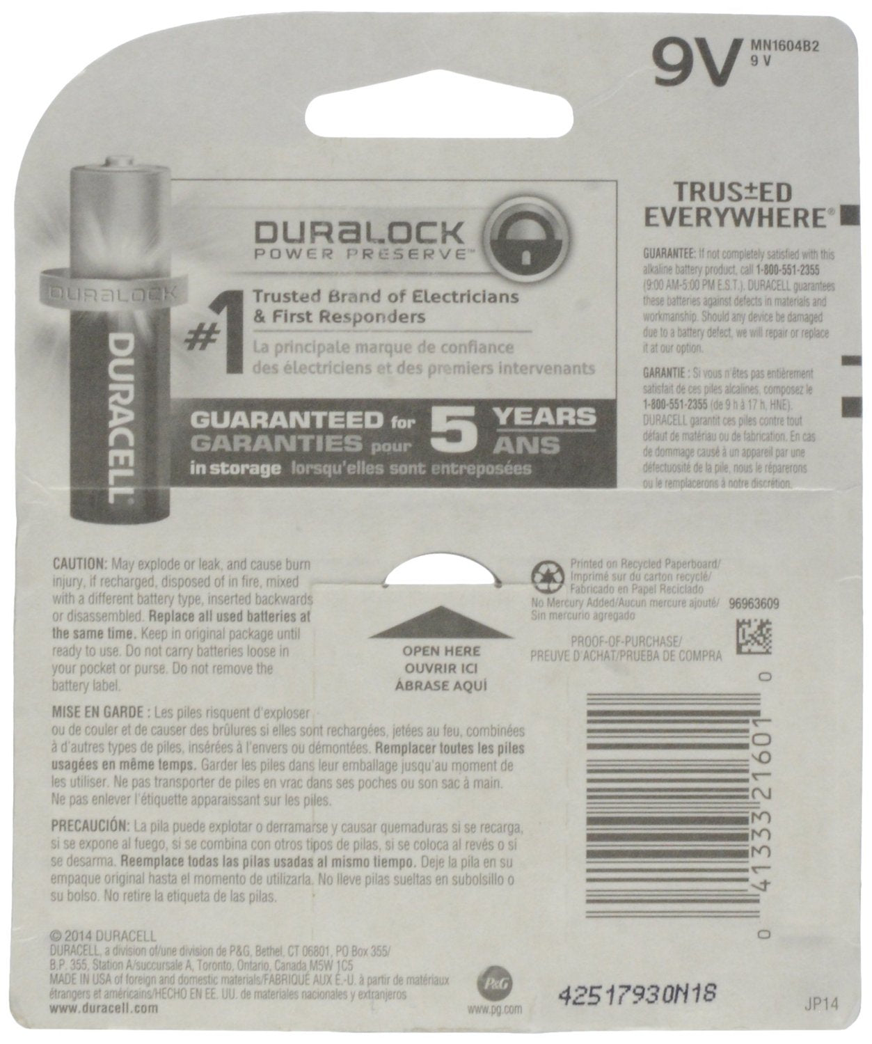 Duracell - CopperTop 9V Alkaline Batteries - long lasting, all-purpose 9 Volt battery for household and business - 2 count