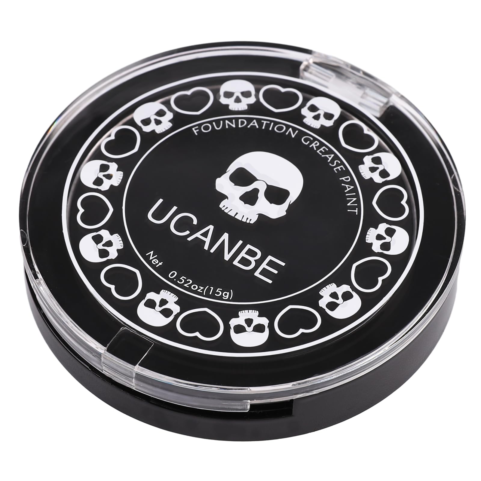 UCANBE Black Cream Face & Body Makeup Foundation, Professional Non-Toxic Greasepaint, Halloween Face Body Paint Palette for Kids & Adults, Facepaint for SFX Clown Zombie Vampire Skull Skeleton Cosplay