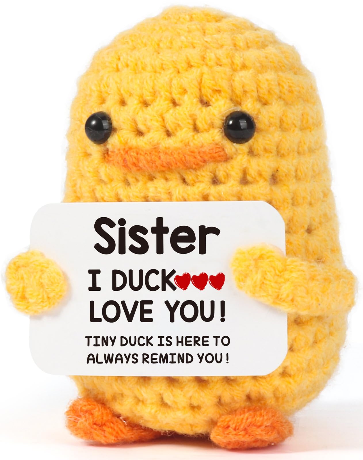 MBL Sister Birthday Handmade Funny Cute Small Duck for Sisters Sis Big Little Sister from Sister Birthday Christmas Stocking Stuffers White Elephant Valentine's Day Gift