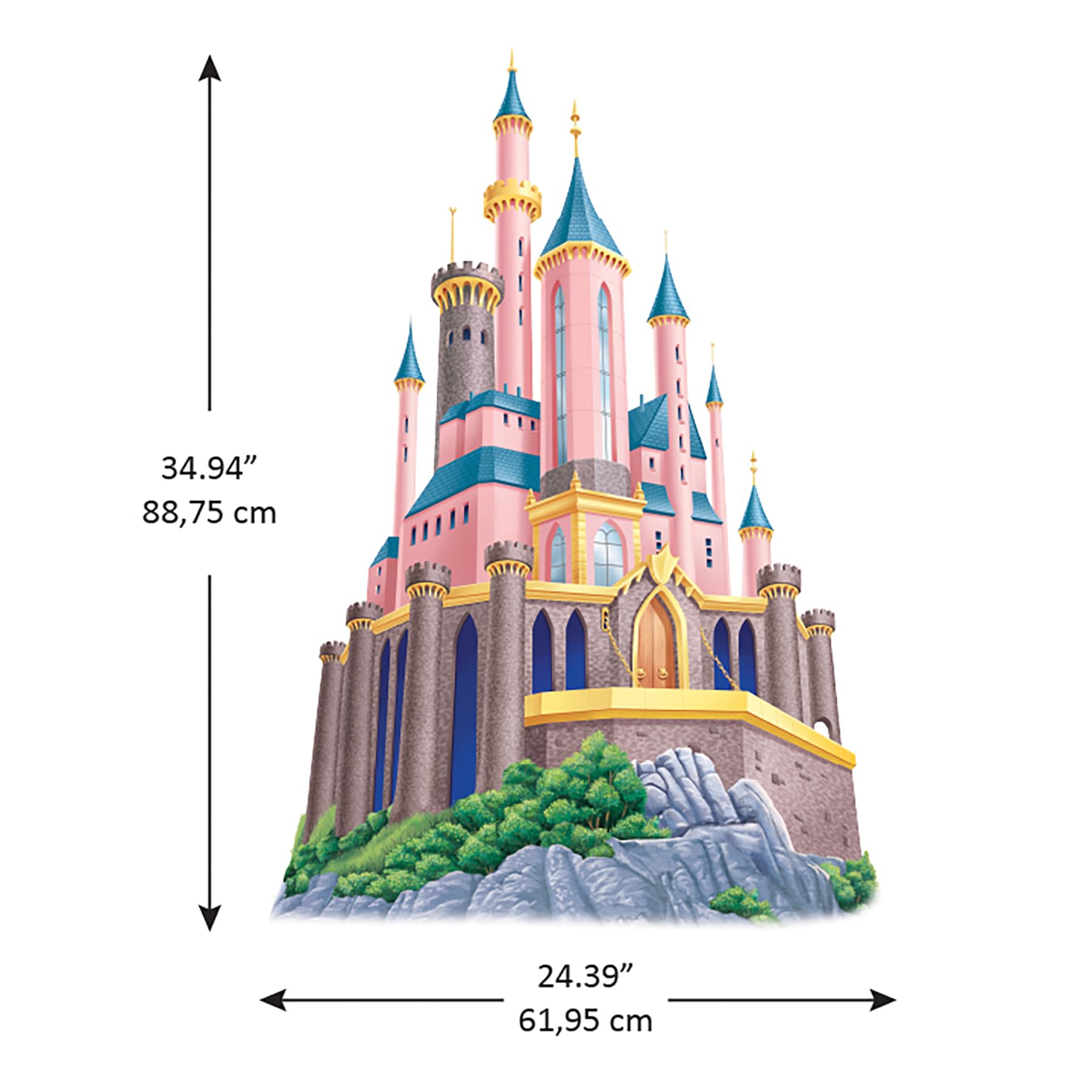 Disney Princess Castle Giant Peel and Stick Wall Decals with String Lights by RoomMates, RMK5408TBM