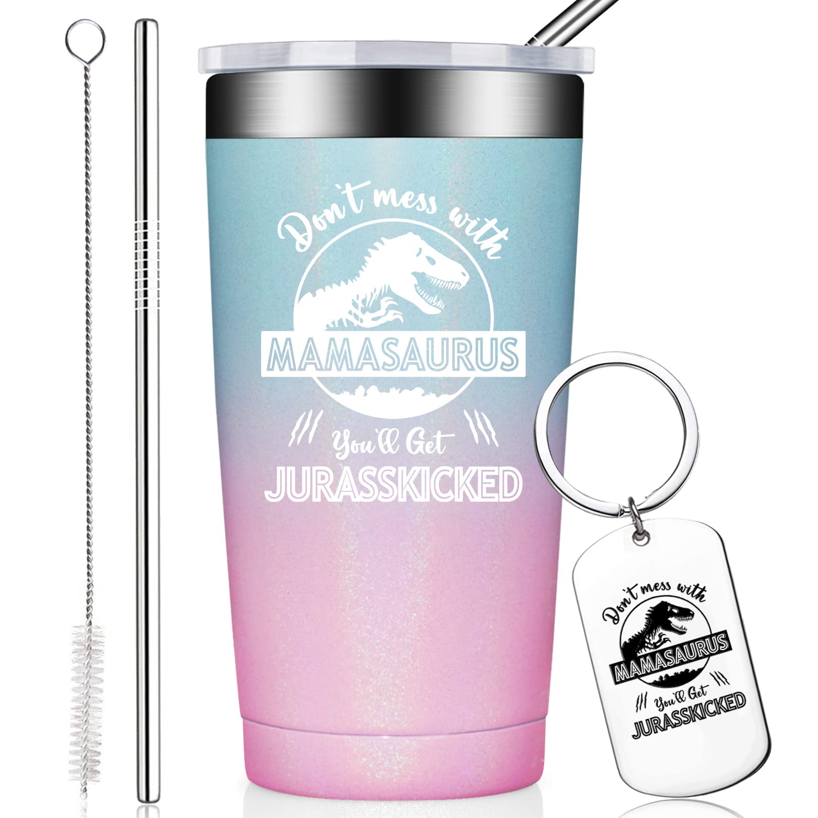 BIRGILT Mothers Day Gifts for Mom - Mom Christmas Gifts from Daughter - Best Gift for Mom Who Has Everything - 20oz Mamasaurus Tumbler