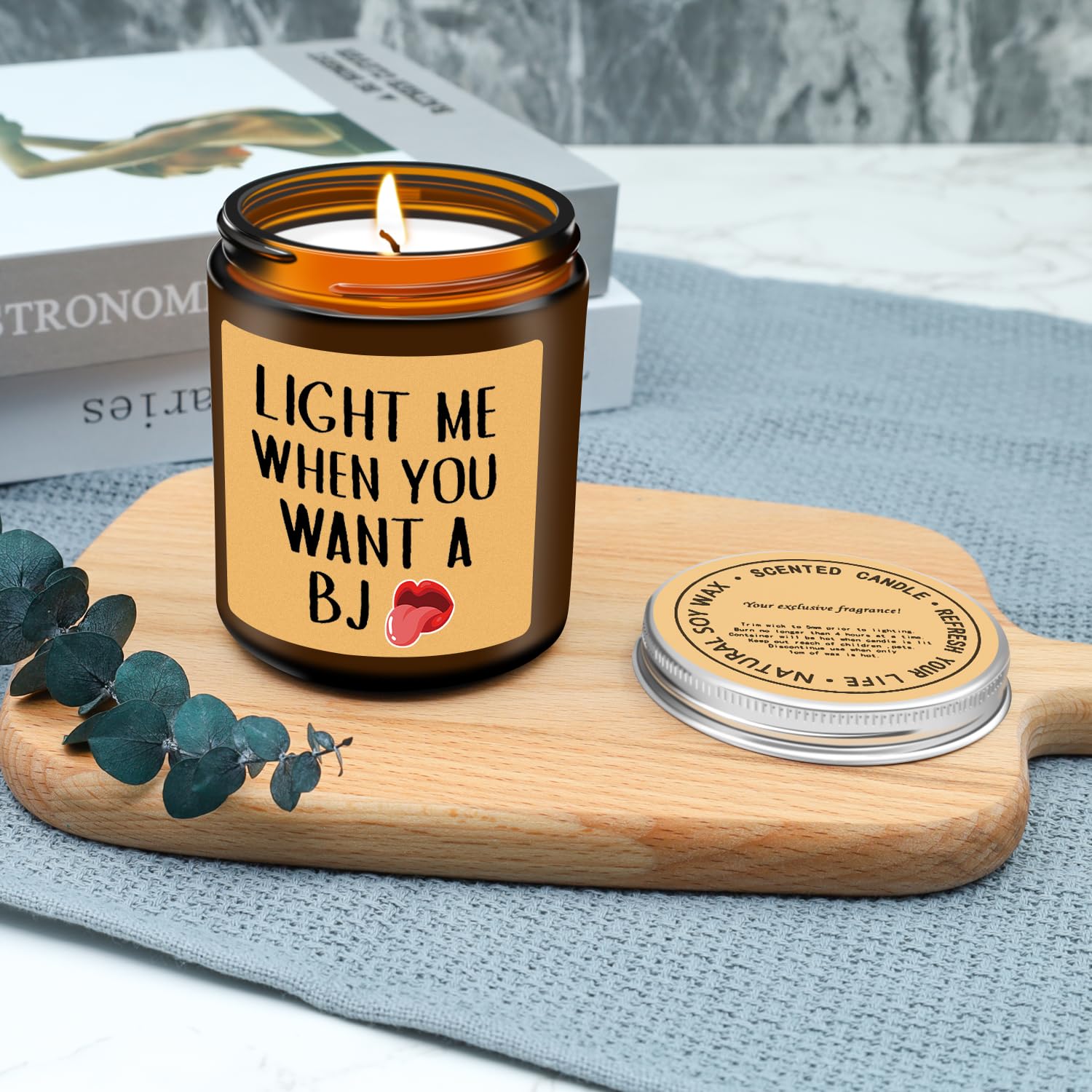 Birthday Gifts for Men -Light Me When You Want A BJ Candle -Funny Gifts for Men,Fathers Day, Gifts for Husband Boyfriend from Wife Girlfriend,Anniversary,Valentines Day Gifts for Him,Fiance,Mens Gifts