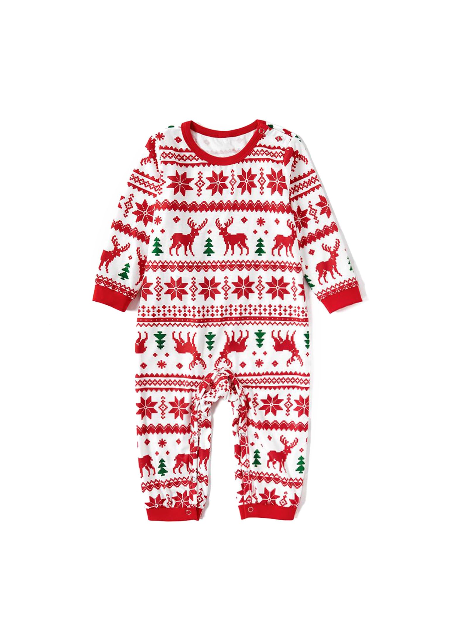 PATPAT Family Christmas Pajamas Matching Sets Reindeer and Snowflake Patterned Sleepwear Xmas Holiday PJS Set Baby 12-18 Months