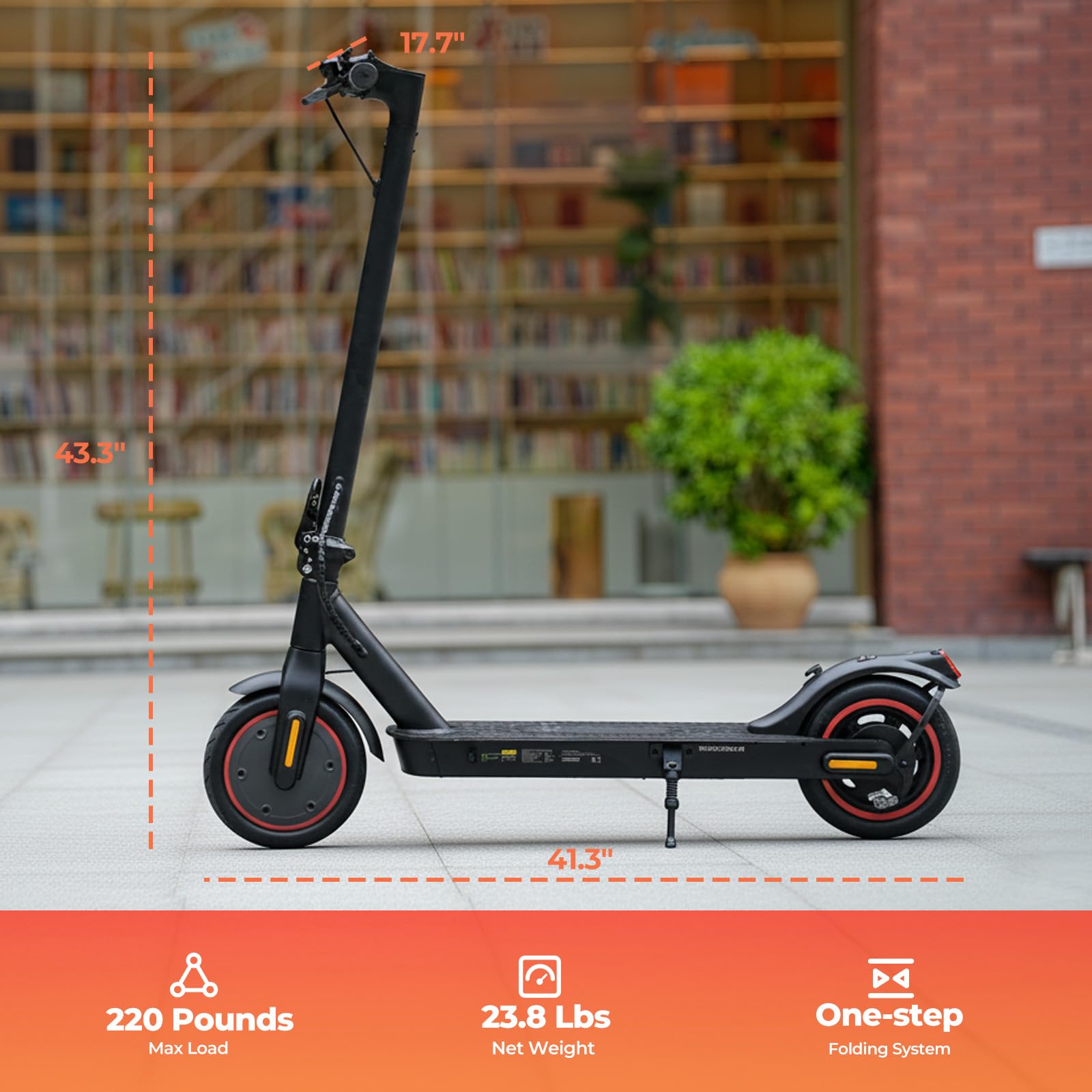 Fcgeoi Electric Scooter, 500W Powerful Motor, 18 MPH Top Speed, 21 Miles Long Range, 8.5" Tires EScooter, Drum Brake, Foldable Lightweight Commuting Electric Scooter for Adults