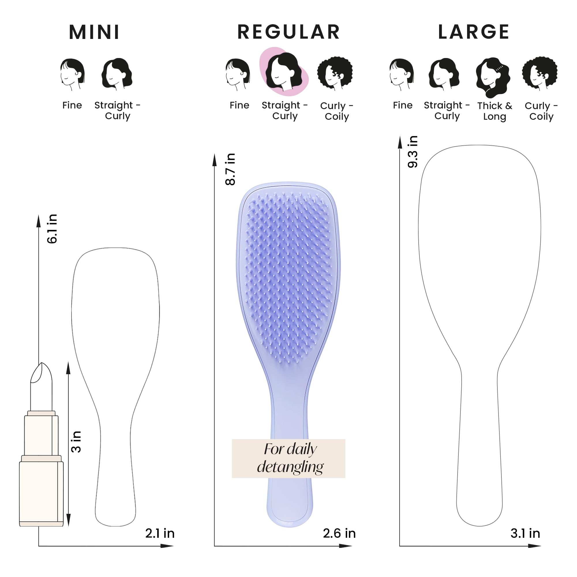 Tangle Teezer Ultimate Detangler Brush for Wet & Dry Hair, Eliminates Knots & Reduces Breakage for All Hair Types, Sweet Lavender