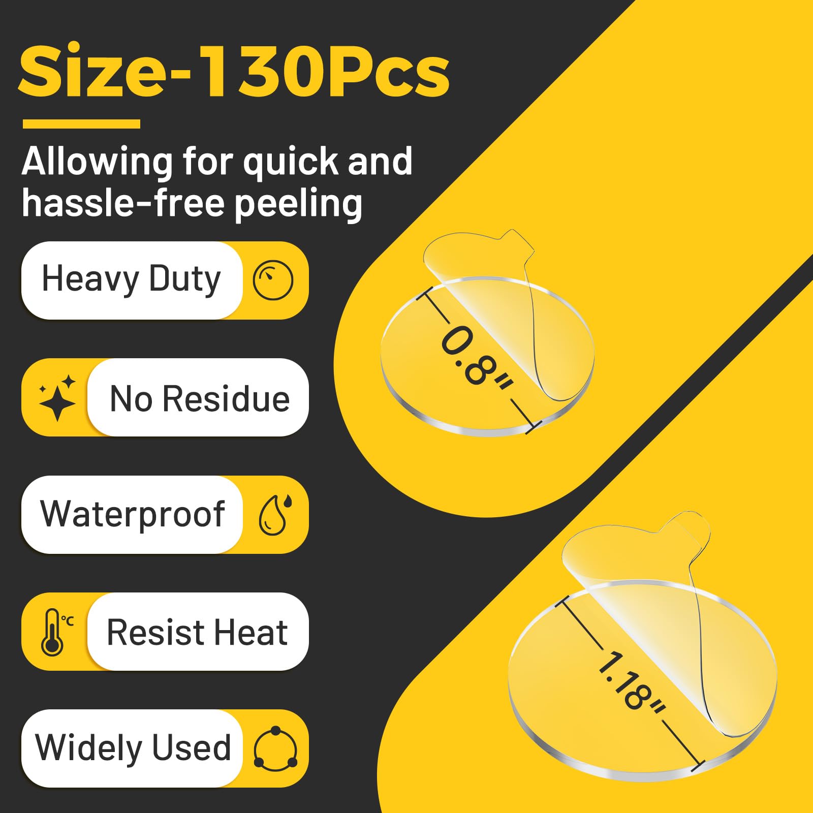 PHIXBEAR 130 Pcs Blind Boxes Easy to Peel Clear Removable Sticky Adhesive Mounting Putty, Waterproof No Traces Adhesive Sticke for Figurines, Handicrafts, Festival Decorations, Posters 1.18" & 0.8"