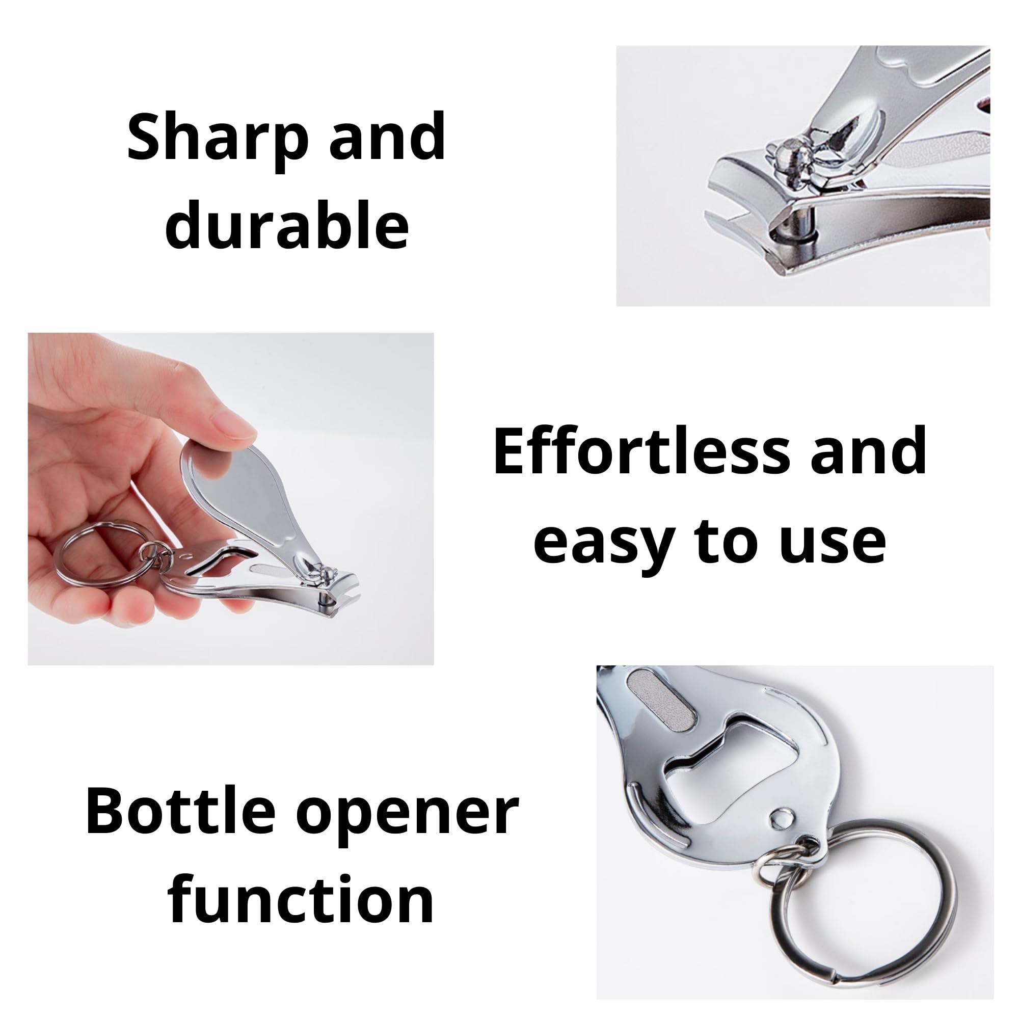 100 PCSBottle Opener Nail Clipper Keychain Versatile Durable, Personalized Color Resin LOGO Image Text or Engraved, Private Customized Party Wedding Christmas Favors Brewery Promotional Items