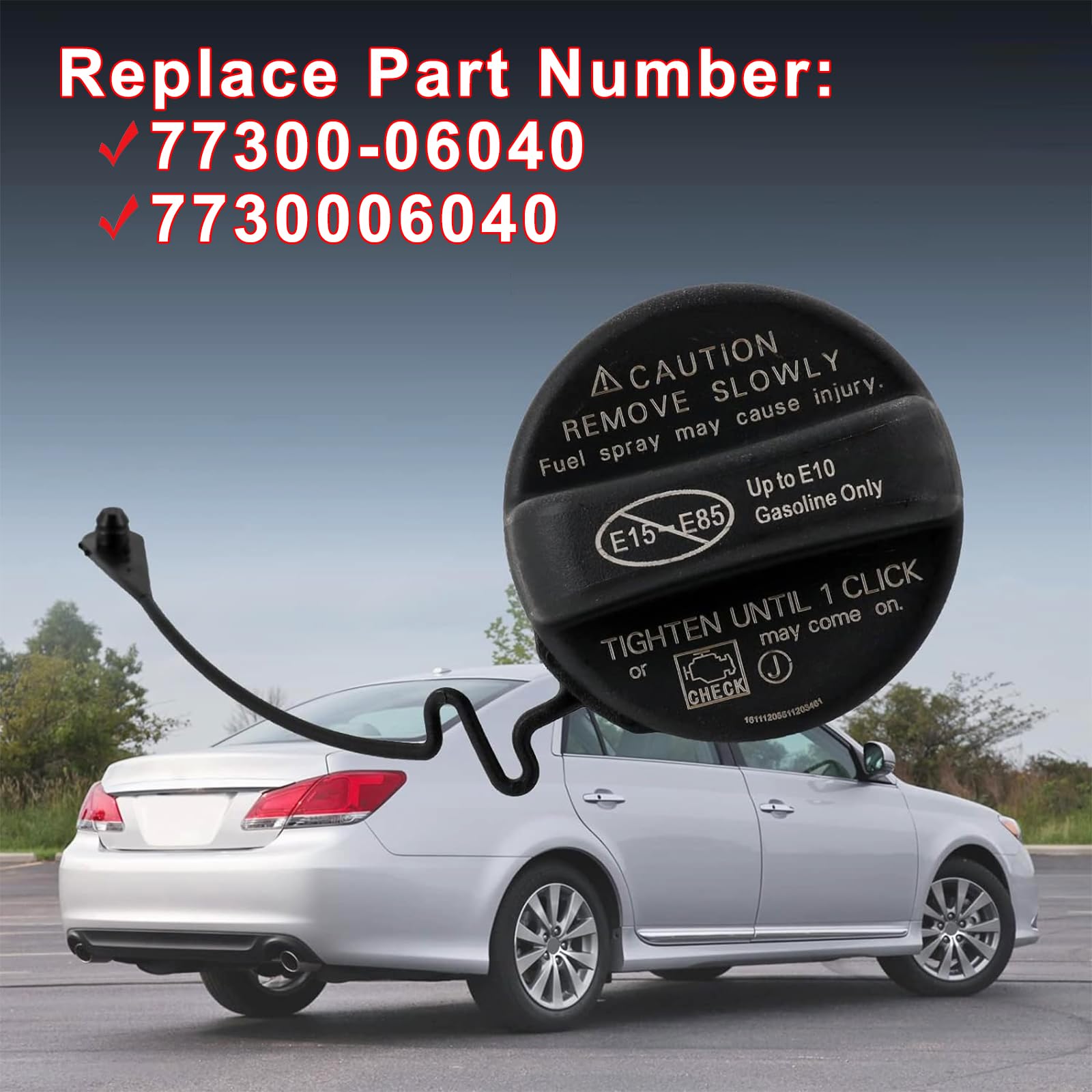 Gas Cap 77300-06040 - Fuel Tank Cap Replacement Fit For Toyota Scion Camry 4Runner Avalon Corolla Highlander FJ Land Cruiser Matrix Rav4 Sequoia Sienna Tacoma Tundra Yaris ES GS IS GX LX RX