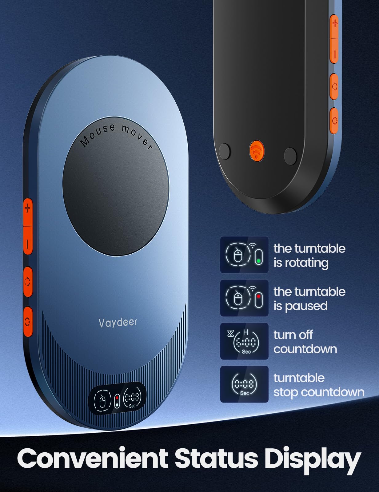 Vaydeer Air 3 Ultra Mouse Mover with APP, Ultra Slim Mouse Jiggler with Timer Function, Undetectable & Noiseless, Simulates Realistic Mouse Movement, Driver-Free, Work from Home, Keeps PC Active