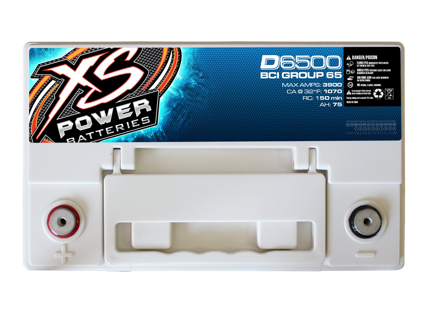 XS Power D6500 12 Volt AGM 3900 Amp Sealed Car Audio Battery/Power Cell+Terminal