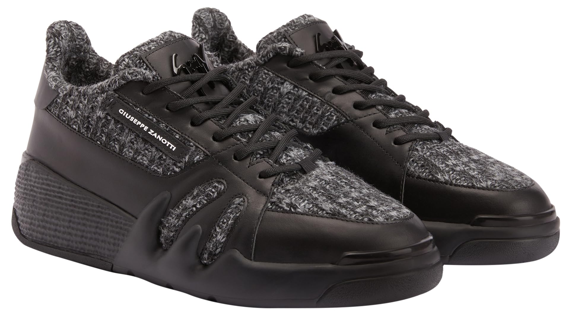 Giuseppe Zanotti, Talon Fabric Low Top Sneakers, 10.5, Black