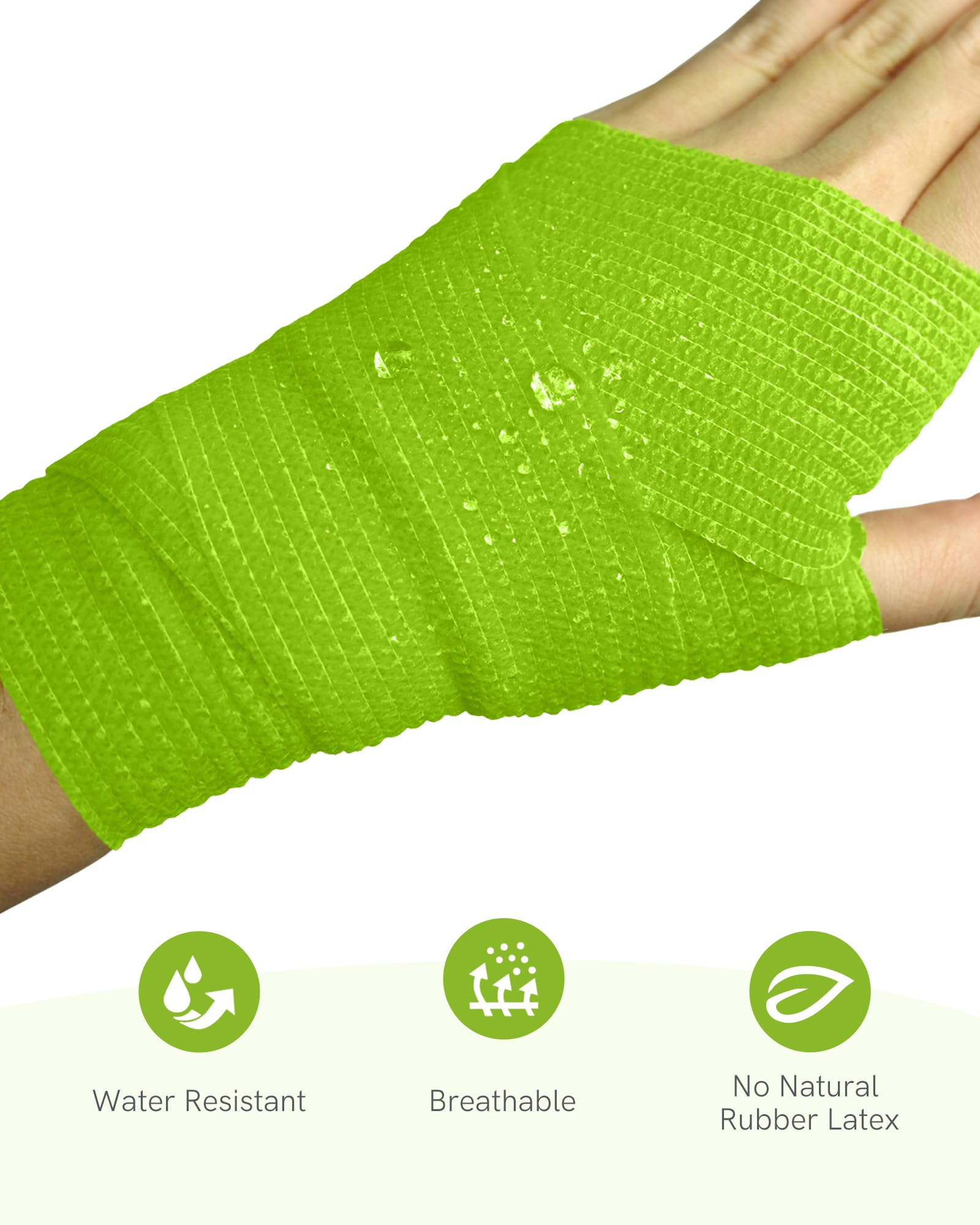 FriCARE Self Adhesive Bandage Wrap, Medical Tape in First Aid Kit Cohesive Bandage Wrap for Sport & Athletic, Breathable Vet Wrap for Wounds, FSA/HSA Eligible 2" X 5 Yards 6 Rolls Rainbow