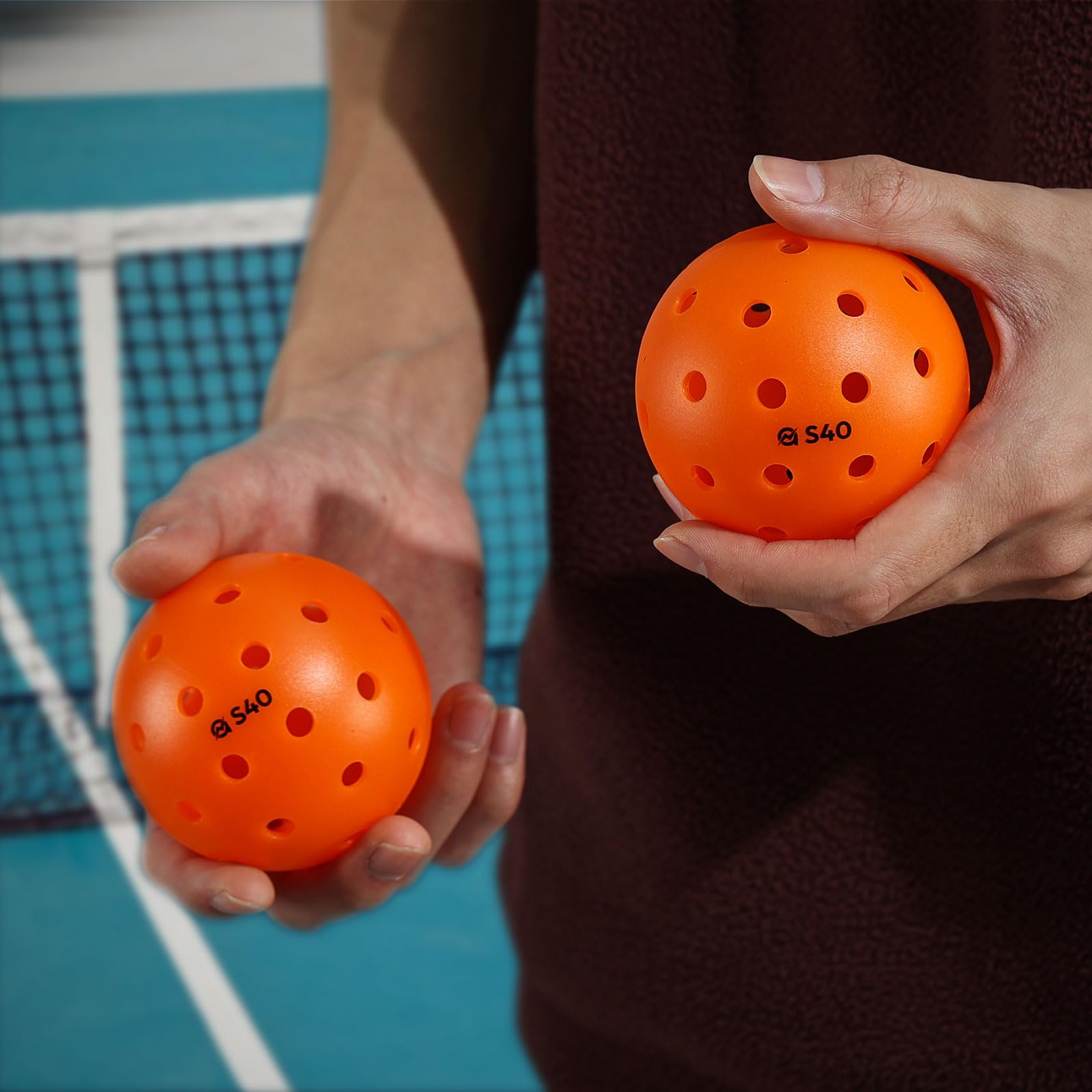 A11N S40 Outdoor Pickleball Balls- USAPA Approved, 6-Pack, Tangerine