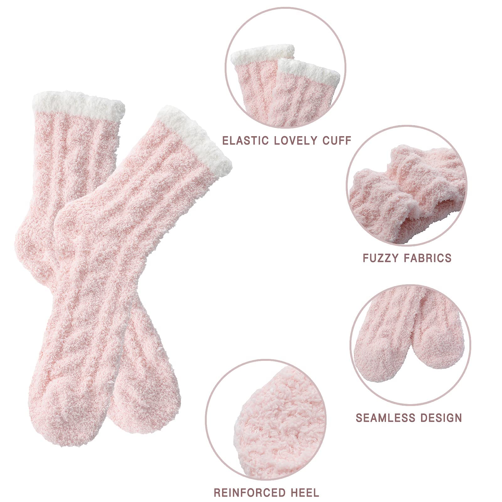 7 Pairs Fuzzy Socks - Fuzzy Socks for Women, Women's Winter Super Soft Warm Cozy Socks, Fluffy Socks Fits Most Size, Fleece-lined Slipper Socks, Candy Color Fuzzy Socks