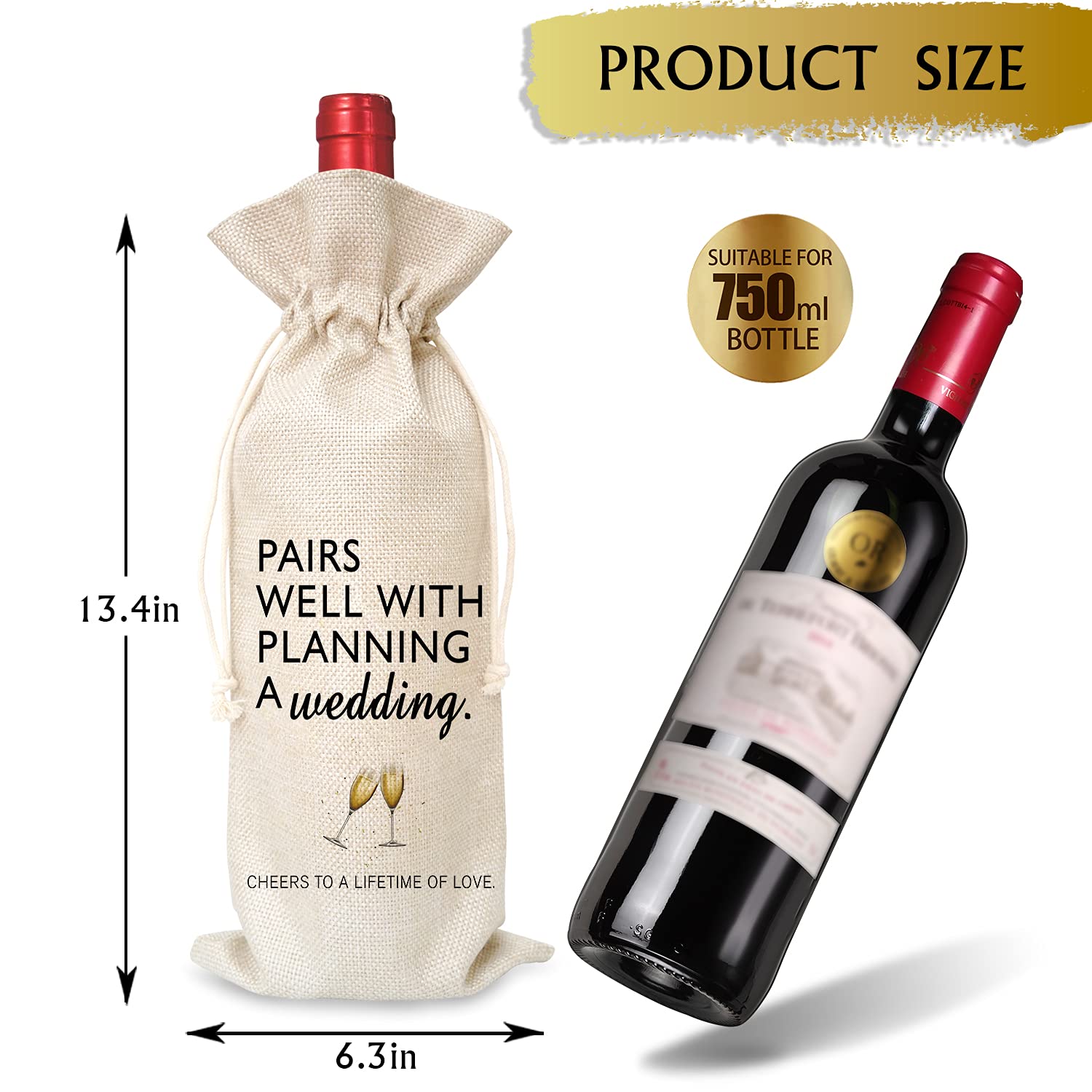 Wine Bag Wedding Gift for Mr and Mrs - Engagement Gift J14