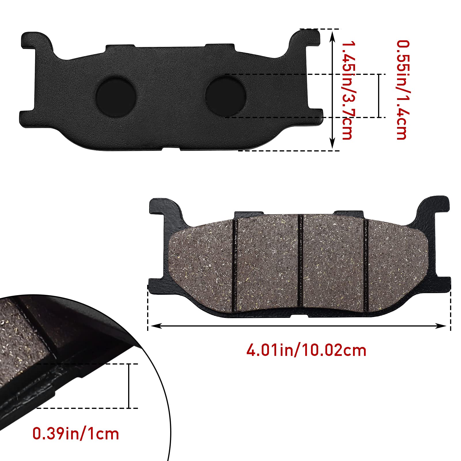 Cyleto Front & Rear Brake Pads for YAMAHA XJ600 XJ600S DIVERSION SECA II 1991 1992 1993 1994 1995 1996 1997 / XJ600N 1995 1996 1997