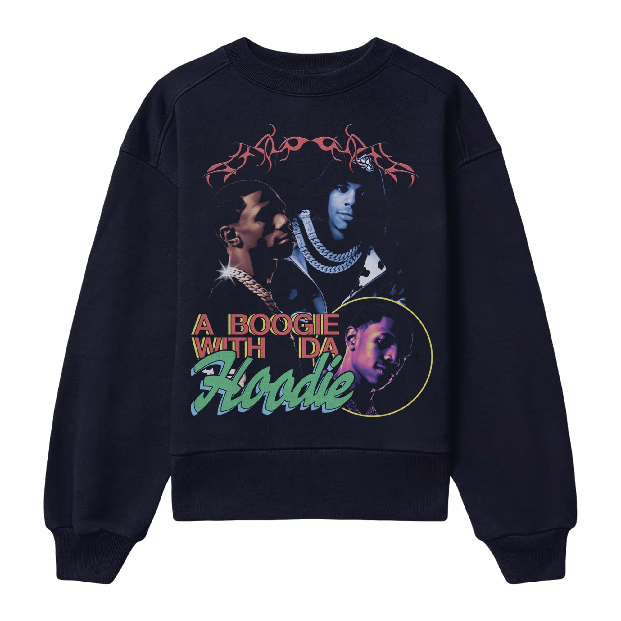 A Boogie Wit Da Hoodie Unisex-Adult Standard Trio Portrait Sweatshirt, Black