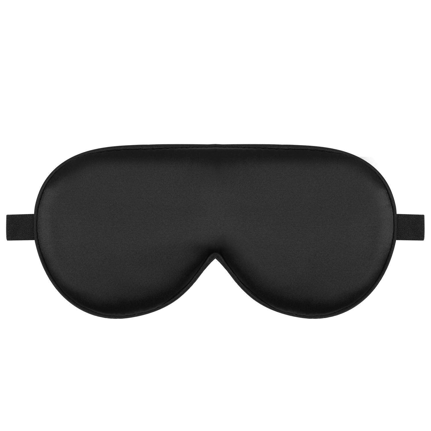 Alaska Bear Sleep Mask Silk Cover Eye Contour Built-in No Pressure for Sleeping, Upgrade Over Conventional Flat Satin Eye Masks, Machine Washable (Black)