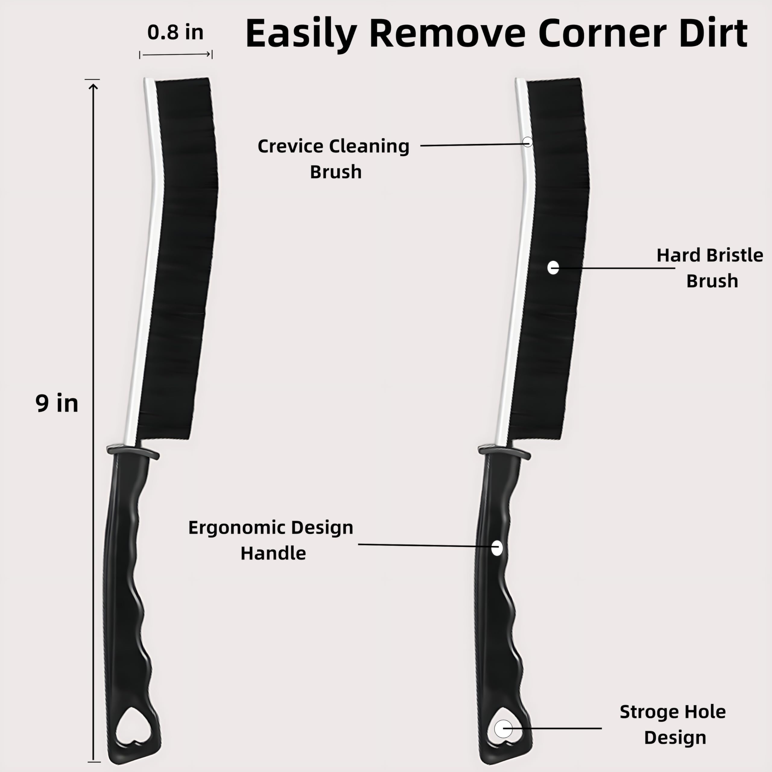 Cleaning Brush Hard Bristle Crevice Cleaning Brush Multifunctional Bathroom Cleaning Tools Toilet Brush Thin Cleaning Brush Corner Brush for Kitchen Home Shower Windows Vehicles Faucets Floor(4 PCS)