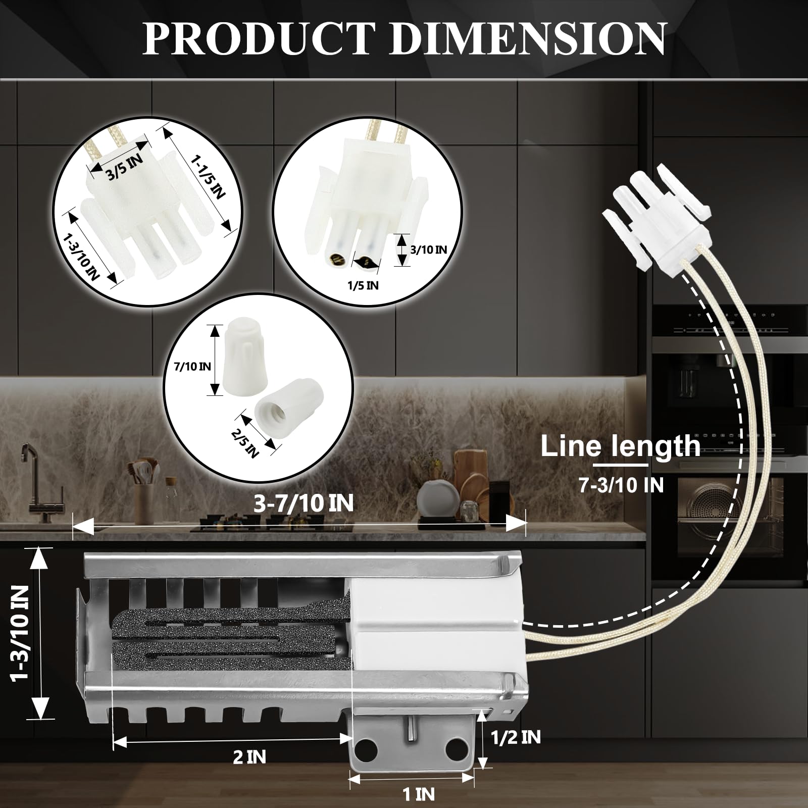 【Upgraded】DG94-00520A Gas Range Oven Flat Igniter Oven Igniter for Samsung Gas Stove NX58F5500SS,NX58H5600SS,NX58h9500WS,Replaceable WB13K21 2692271 AP5577941 EAP4241428 PS4241428 AP2634719 by Cenipar