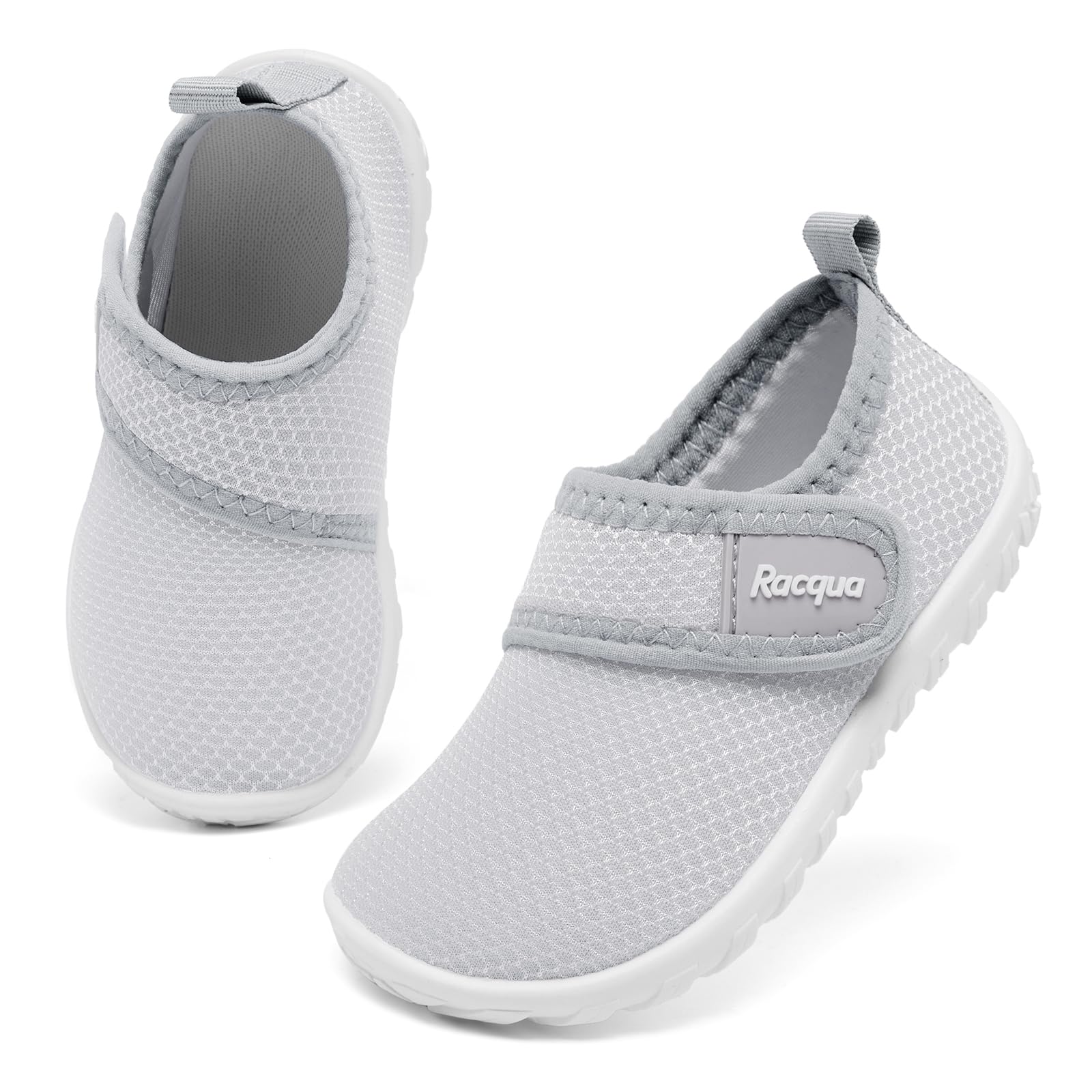 Racqua Toddler Pool Girls Beach Quick Dry Water Shoes Pool Swimming Shoes Beach Boys Slip On Shoes Grey 6