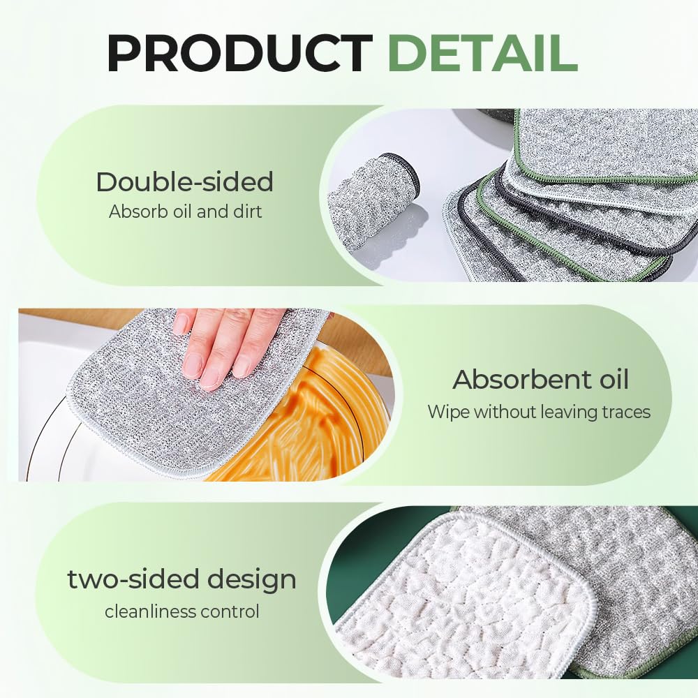 2025 Upgraded Multipurpose Wire Dishwashing Rags for Wet and Dry, Reusable Metal Scrubbing Pads Sponge Cloths, Non-Scratch Wire Dishcloth for Cleaning Kitchen Dishes Sinks (5PCS)