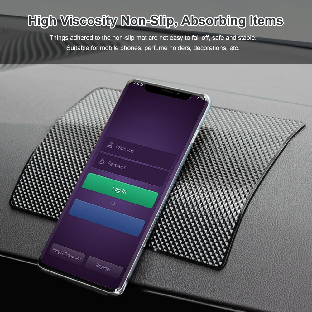 SJUTOUCI 3 in 1 Car Dashboard Anti-Slip Rubber Pads,Universal Car Non-Slip Magic Sticky Adhesive Mats for Phones Sunglasses Keys