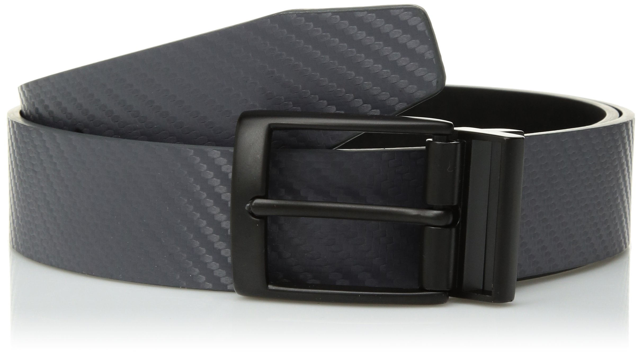 Nike Men's Standard Carbon Fiber-Texture Reversible Belt, Dark Grey/Black, 32