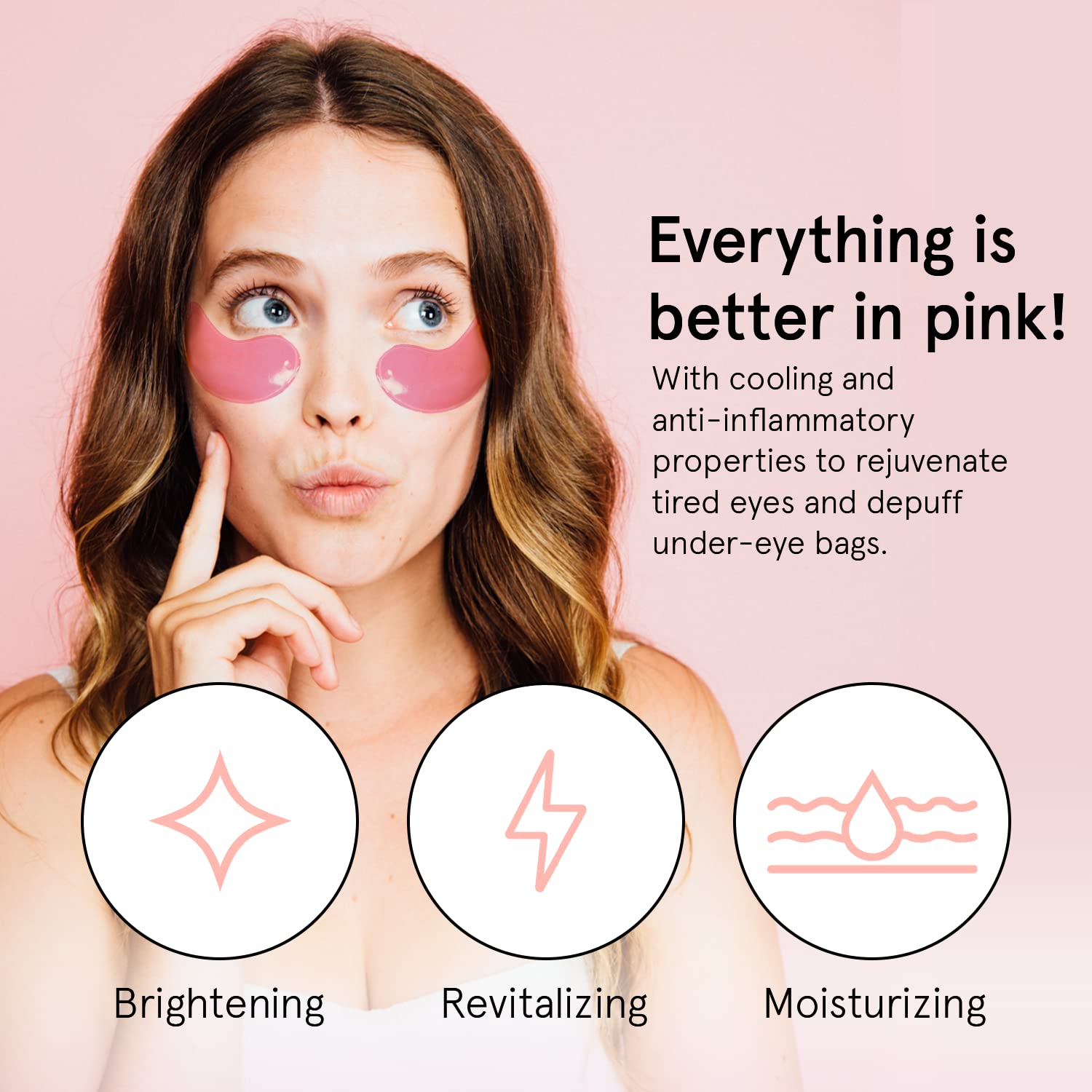 grace & stella Award Winning Under Eye Mask - Christmas Gifts for Women, Christmas Gifts for Mom - Reduce Dark Circles, Puffy Eyes, Undereye Bags, Wrinkles - Under Eye Patches - Vegan (24 Pairs, Pink)