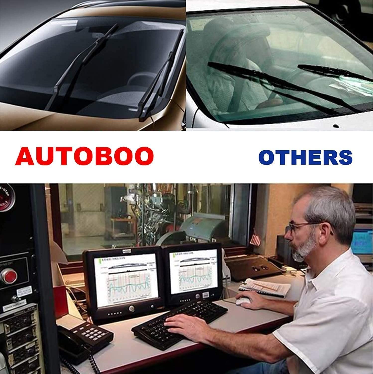 AUTOBOO 26"+16" Windshield Wipers with 12" Rear Wiper Blade Replacement for Toyota RAV4 2019 2020 2021 2022,Mazda 5 2015 2014 2013 2012 2011 2010-2006 -Original Factory Quality (Pack of 3)