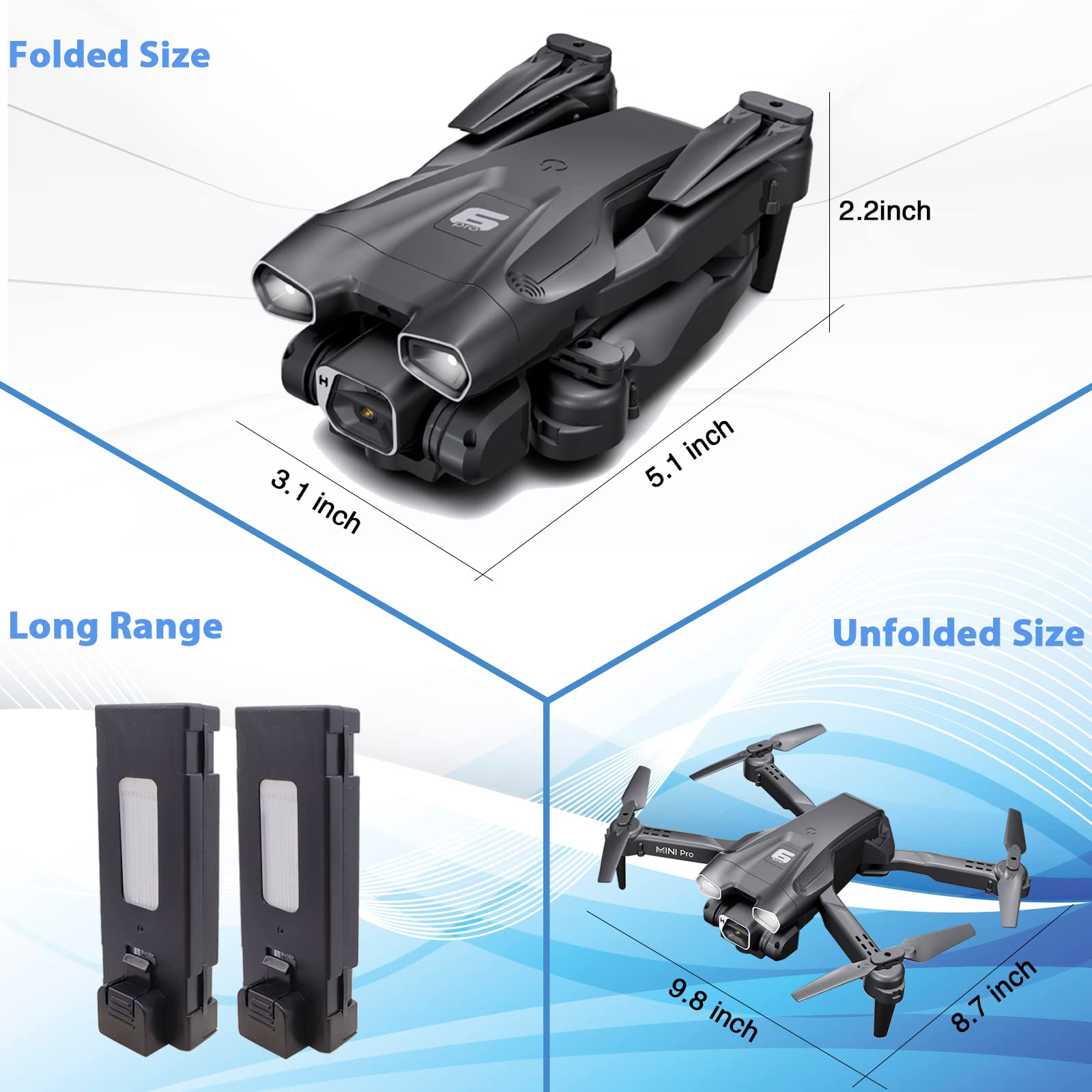 MOCVOO Drone with Camera for Adults, 1080P HD Mini FPV Drones for Kids Beginners, Foldable RC Quadcopter Toys Gifts for Boys Girls with Altitude Hold, 3D Flip, 3 Speeds, Headless Mode, Carrying Case