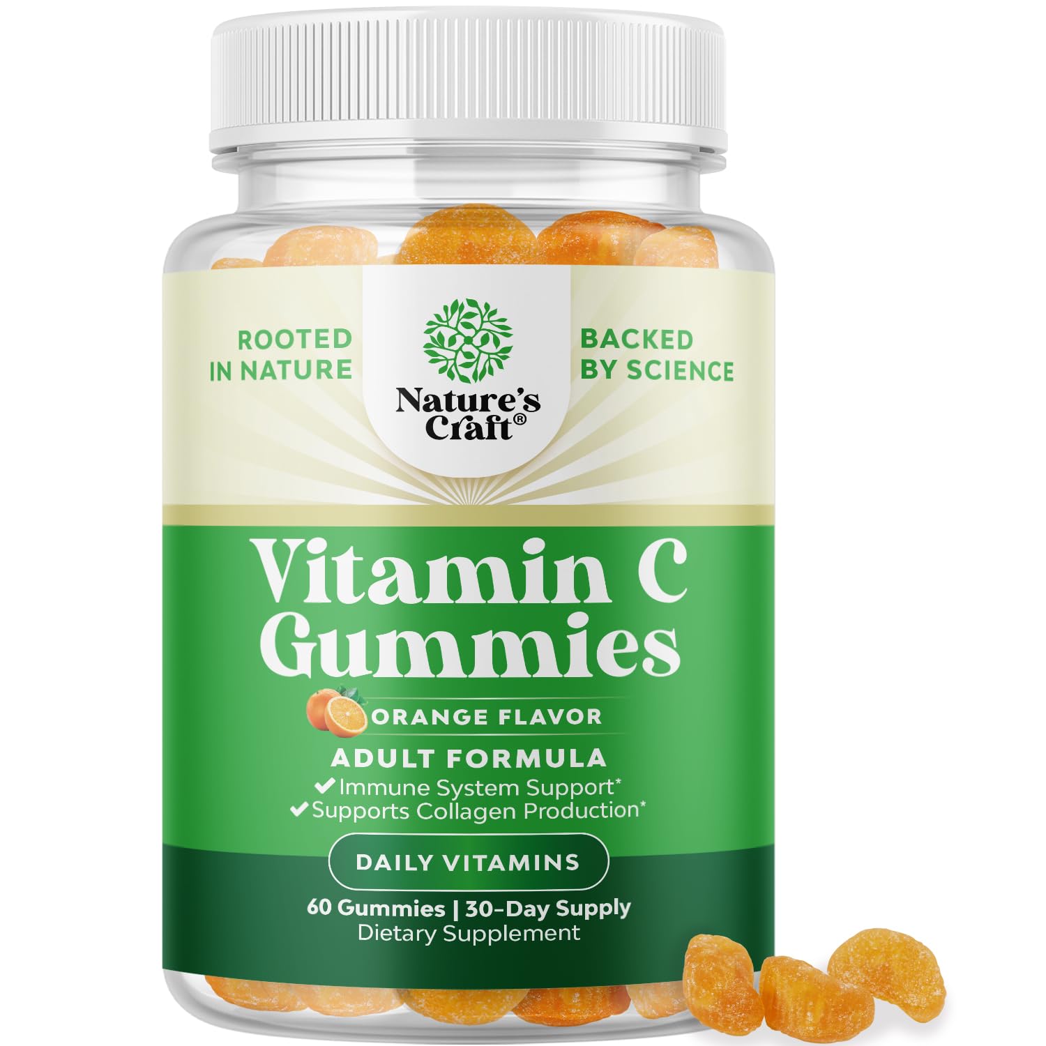 Chewable Vitamin C Gummies for Adults - Halal Vitamin C Immune Support Gummies - Ascorbic Acid Natural Vitamin C Gummy Immune Booster for Adults and Natural Cold Remedy Gummy Vitamin C Vitamins