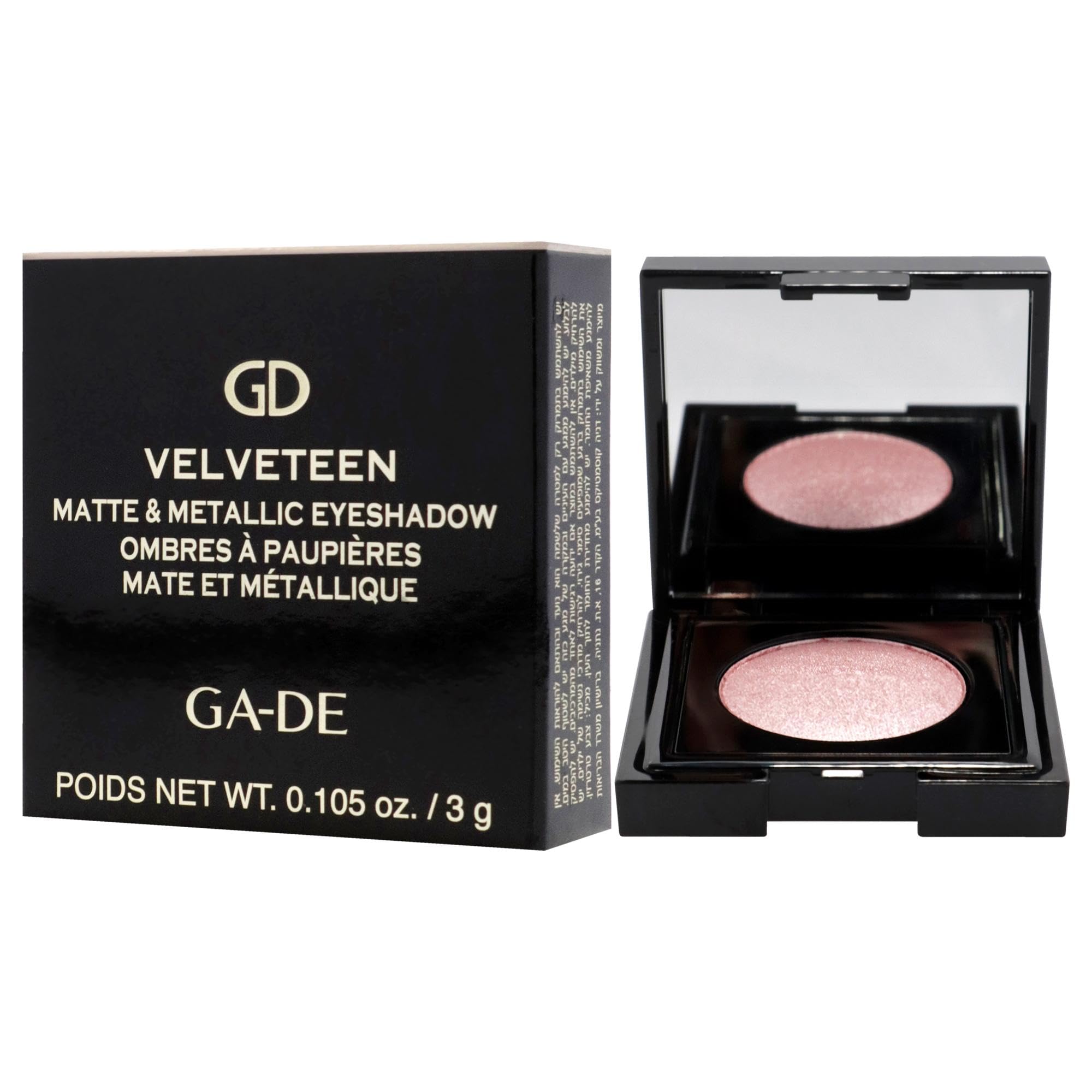 GA-DE Velveteen Metallic Eyeshadow Mono, 223 - Pearl Infused, Shimmer Eye Makeup - Silky-Soft, Densely Pigmented, Seamless Blend - 0.105 oz