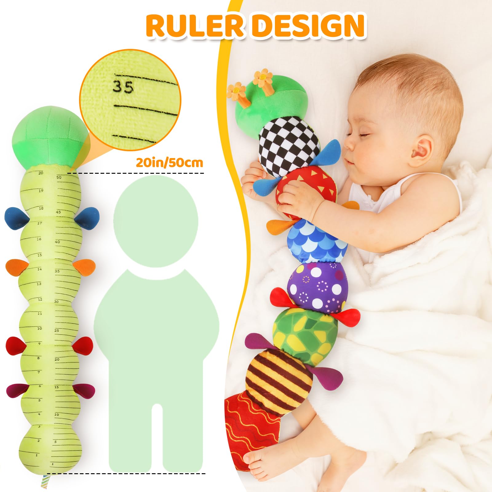 KMUYSL Baby Toys 0-6 6-12 Months, Sensory Music Animal Stuffed Toy for 0 1 2 3 4 5 6+ Months, Plush Toy with Crinkle and Rattles for Infant Newborn, Tummy Time Toys Gifts for 0-3-6-12 Month