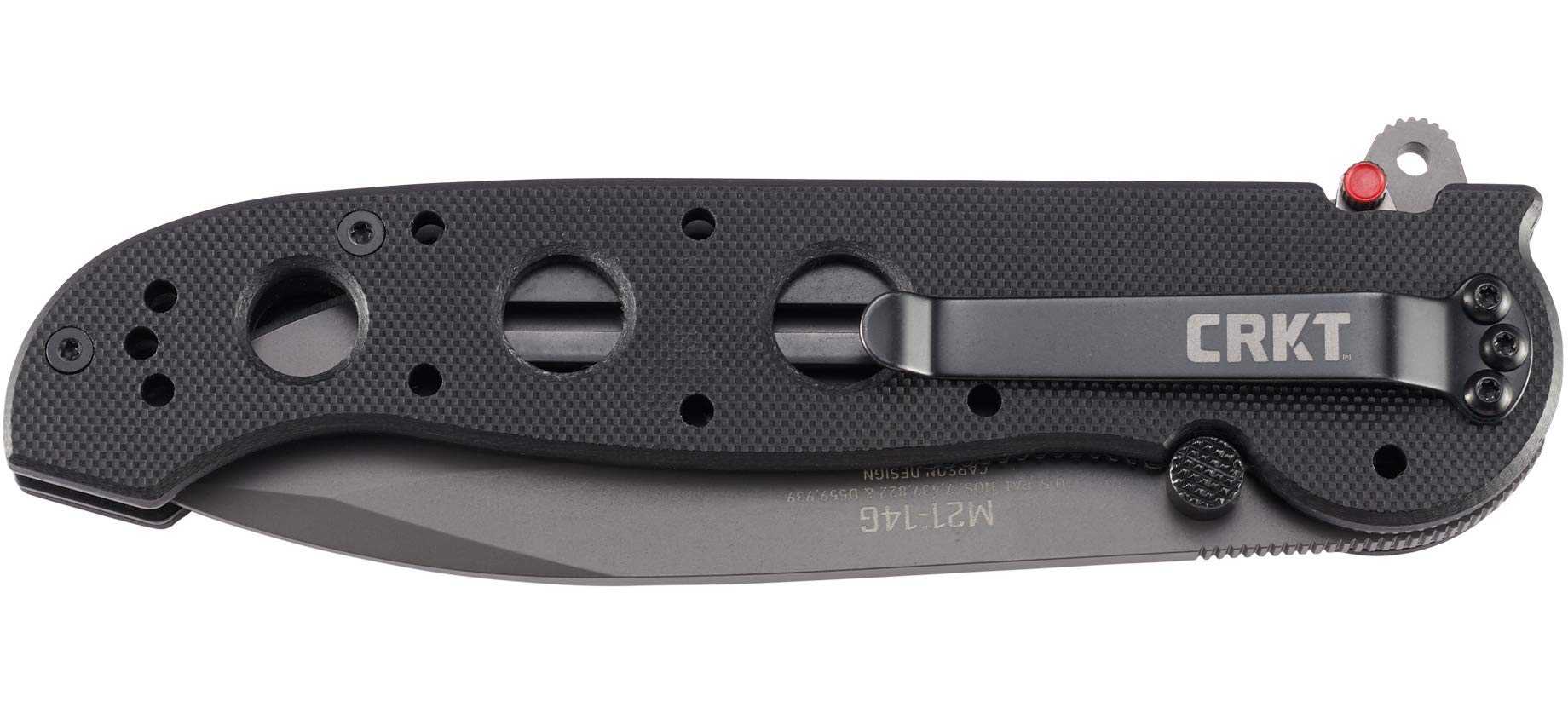 CRKT M21-14G EDC Folding Pocket Knife: Everyday Carry, Black Serrated Edge Blade, Veff Serrations, Automated Liner Safety, G10 Handle, Reversible Pocket Clip