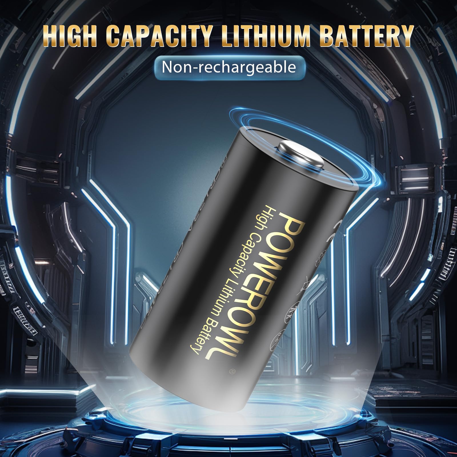 POWEROWL CR123A 3V Lithium Battery 6 Count, High Capacity 123 Batteries, Long-Lasting Power