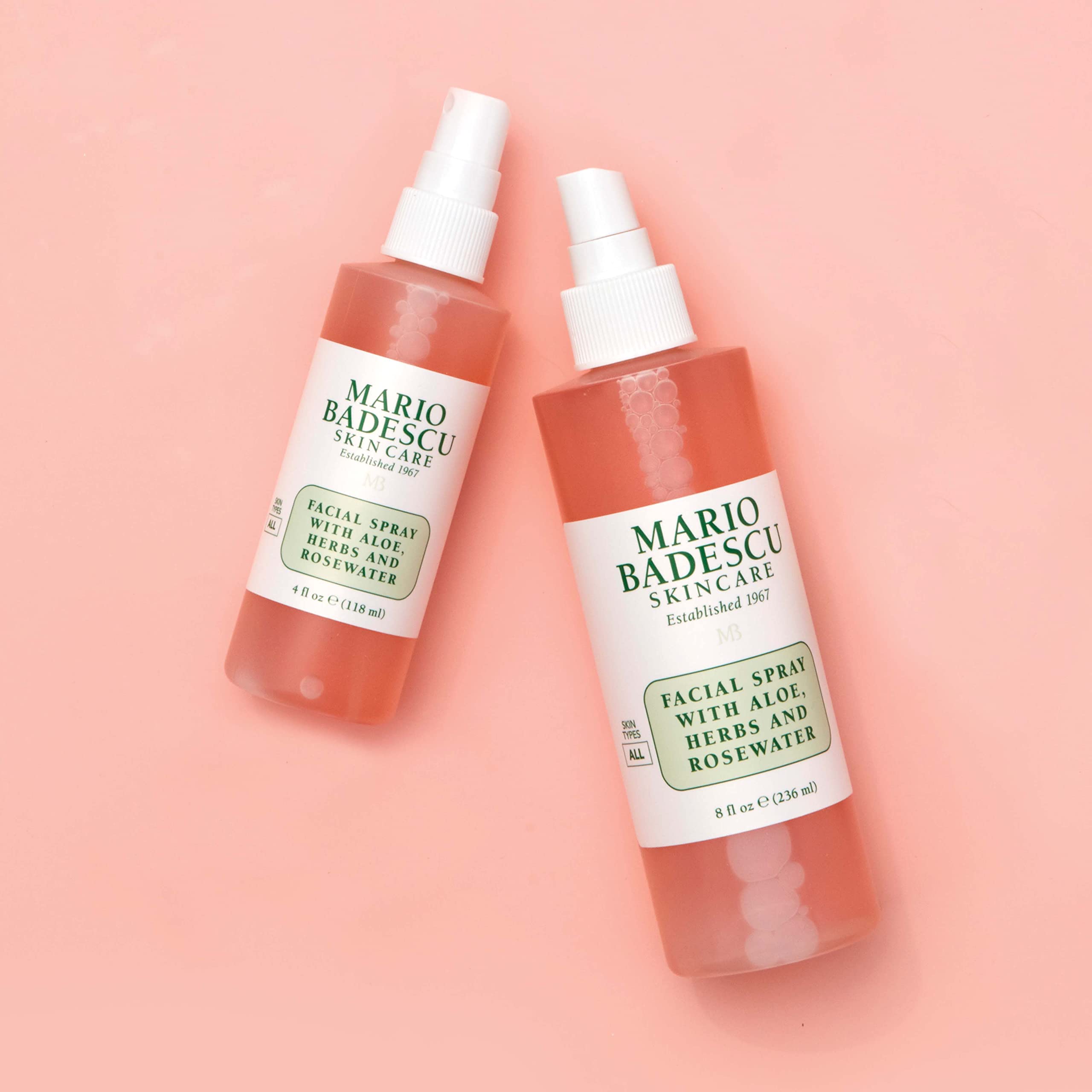 Mario Badescu Facial Spray with Aloe, Herbs and Rose Water for All Skin Types, Face Mist that Hydrates, Rejuvenates & Clarifies, 8 FL OZ