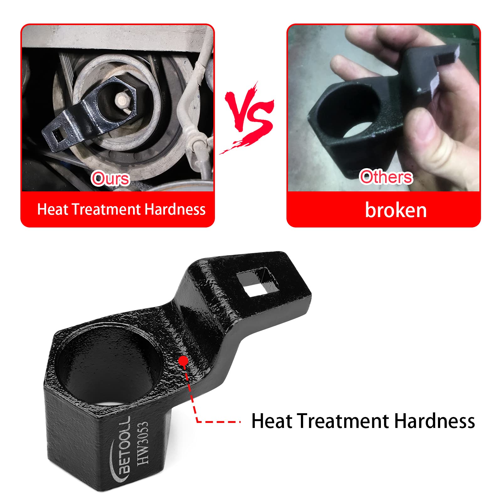 BETOOLL 50mm Crankshaft Crank Pulley Wrench Holder Tool Removal Holding Spanner kit Compatible with Honda and Acura Engines