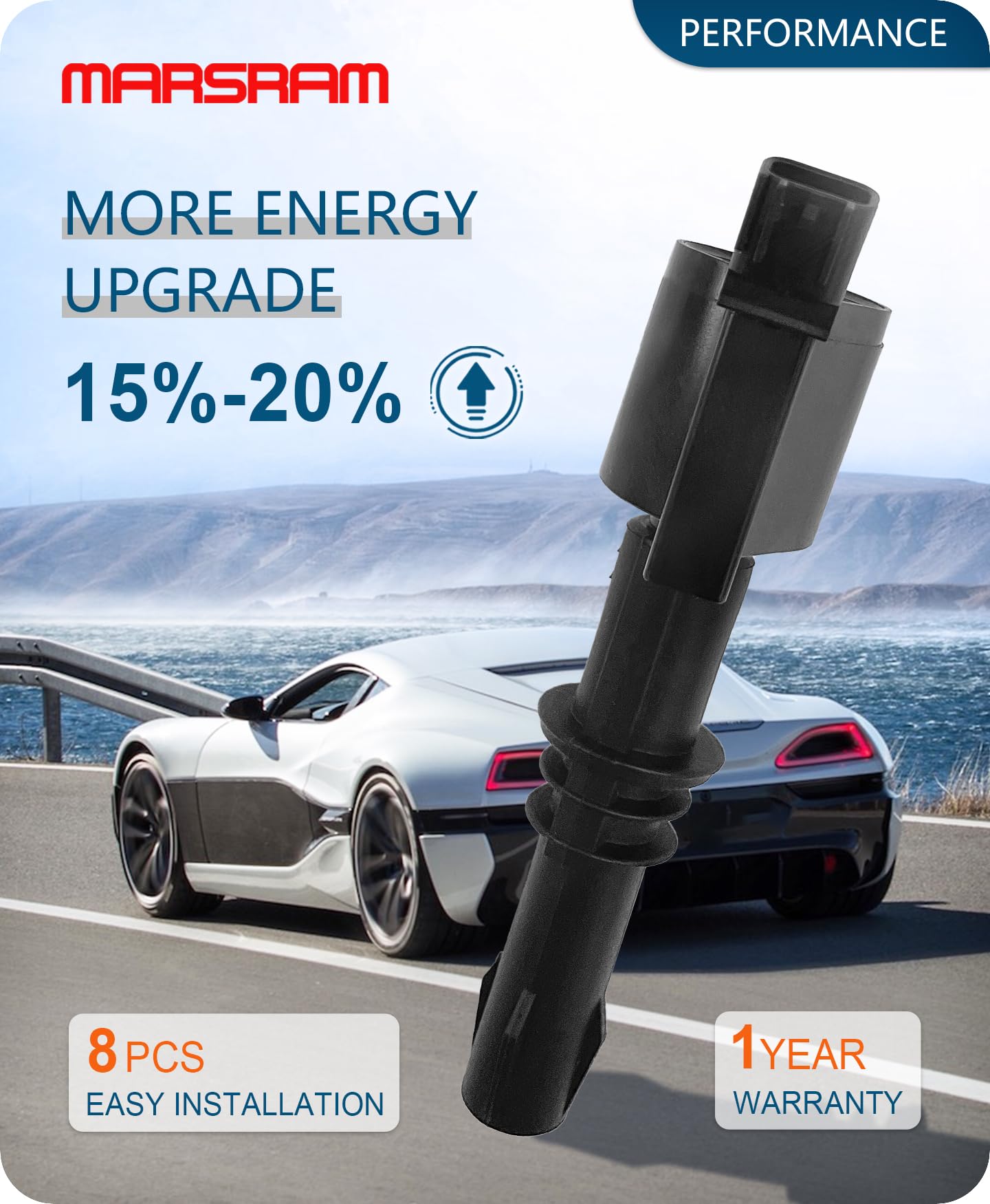 Marsram Ignition Coil Pack FD508 for 2004 2005 2006 2007 2008 Ford F150 Expedition Explorer F350 F250 F450 Super Duty Mustang 5.4L 4.6L Lincoln Navigator Mark LT 6.8L V8 V10 for DG511 8pcs