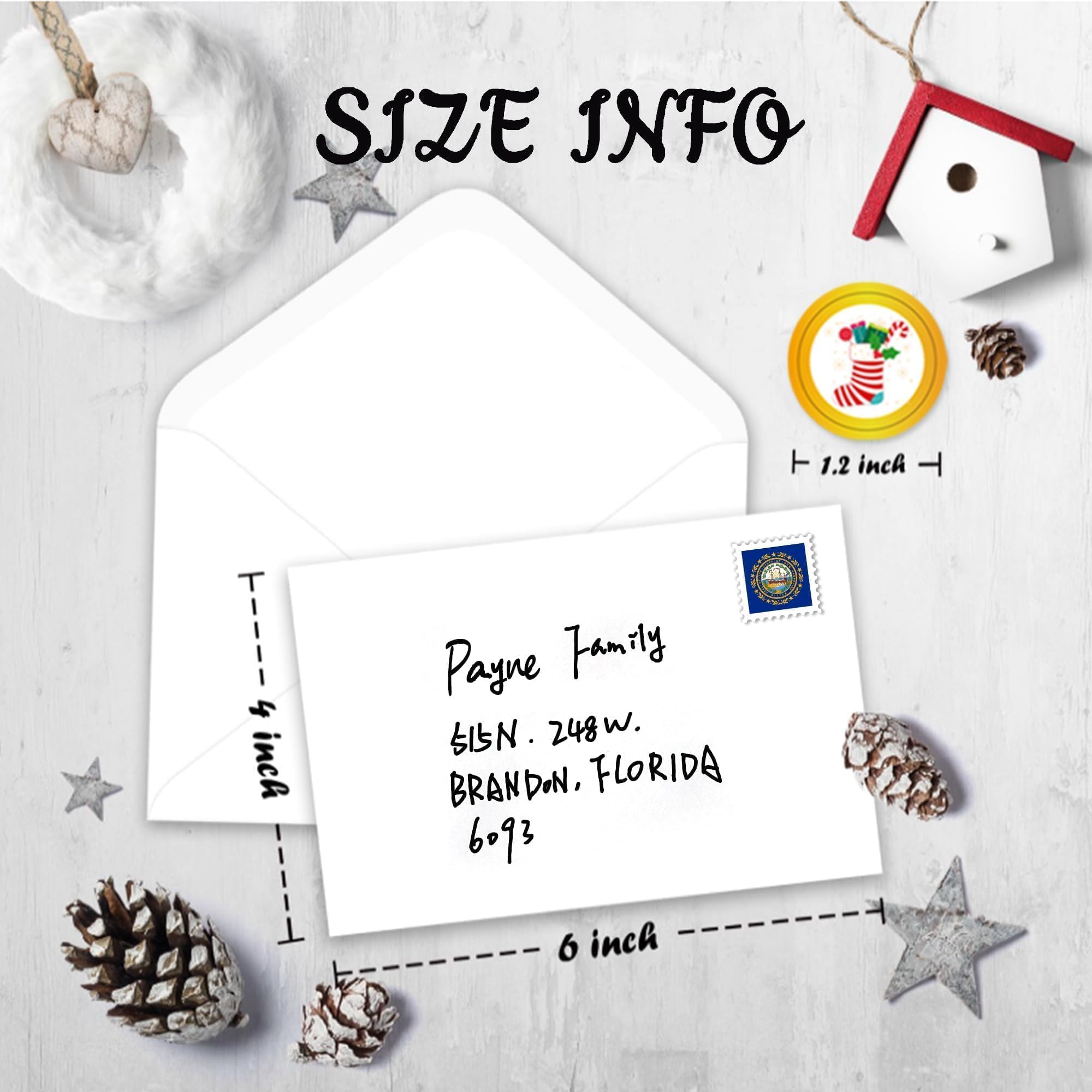 windrio 24 Pack Merry Christmas Cards Bulk with Envelopes & Stickers, Blank Holiday Greeting Cards, 6 Assorted Designs, Bulk Greeting and New Year's Cards Gnome, Snowman, Santa, and Bear