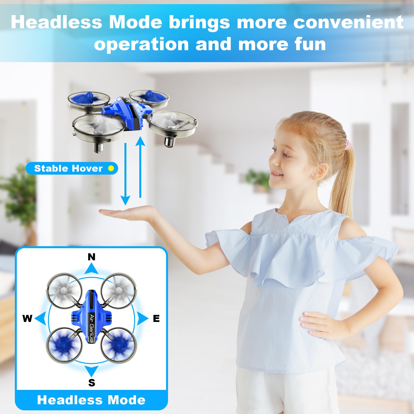 Oddire Mini Drone for Kids 8-12 & Adults, Drones & Cars 2 in 1 Toy with One Key Take Off-Landing, Altitude Hold, Headless Mode, 360° flip, Car Mode, 2 Batteries, Gift Kids Toys for Boys and Girls