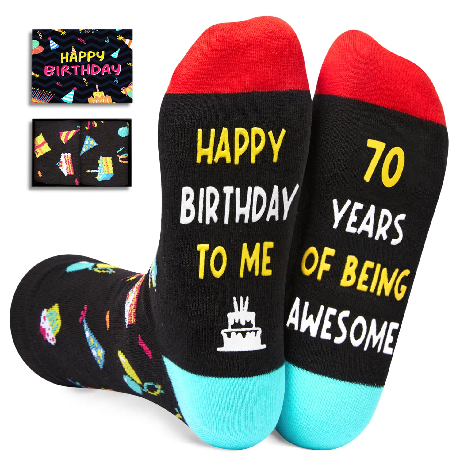 Zmart 70th Birthday Gift Ideas for Men - Socks for Older Men over 70, Best Gifts for 70 Year Old, Old Man Gifts for Men Useful