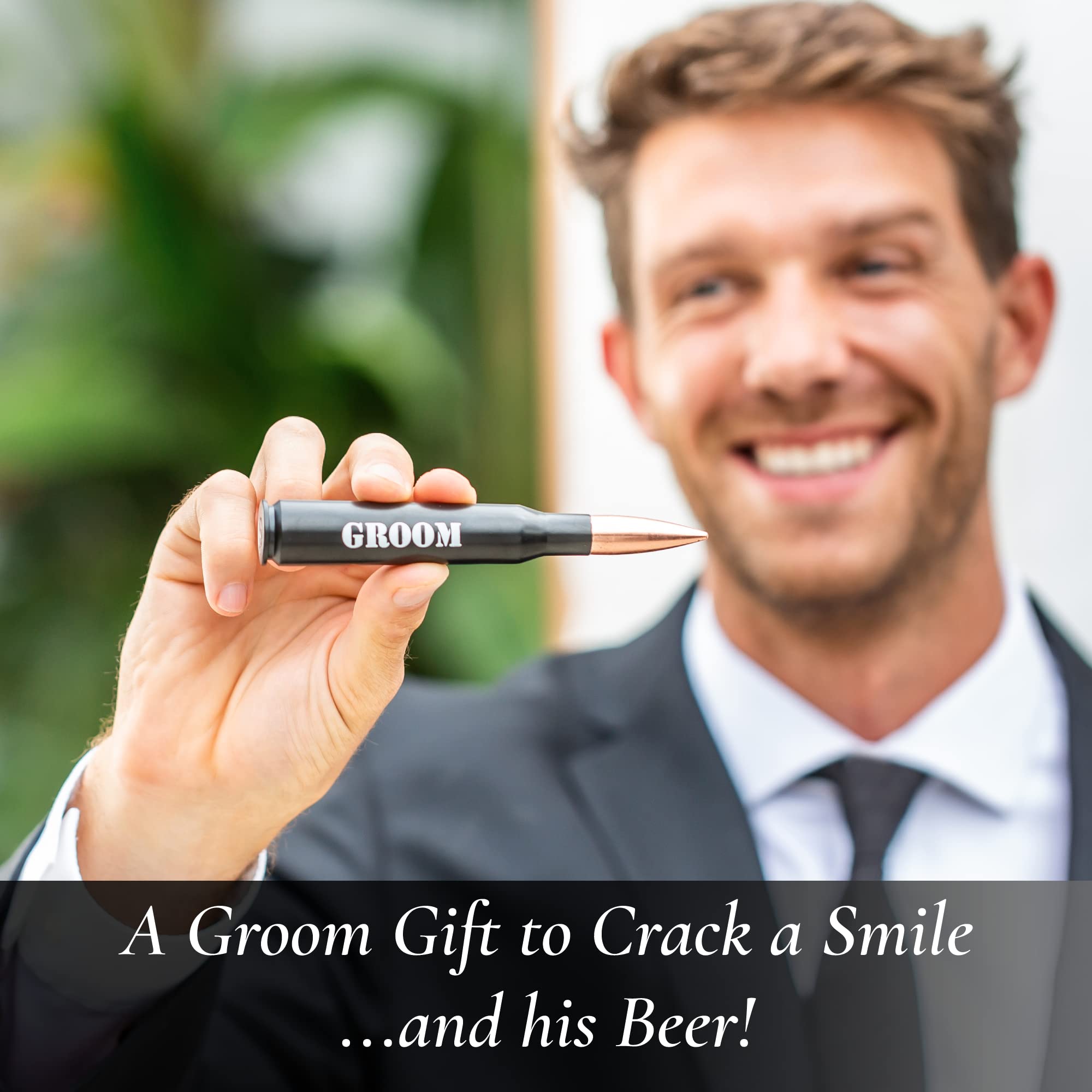 Groom Gifts for Wedding - Engraved ‘GROOM' 50 Cal Bottle Opener I Wedding Gift for Groom I Groom Gifts from Bride I Groom To Be