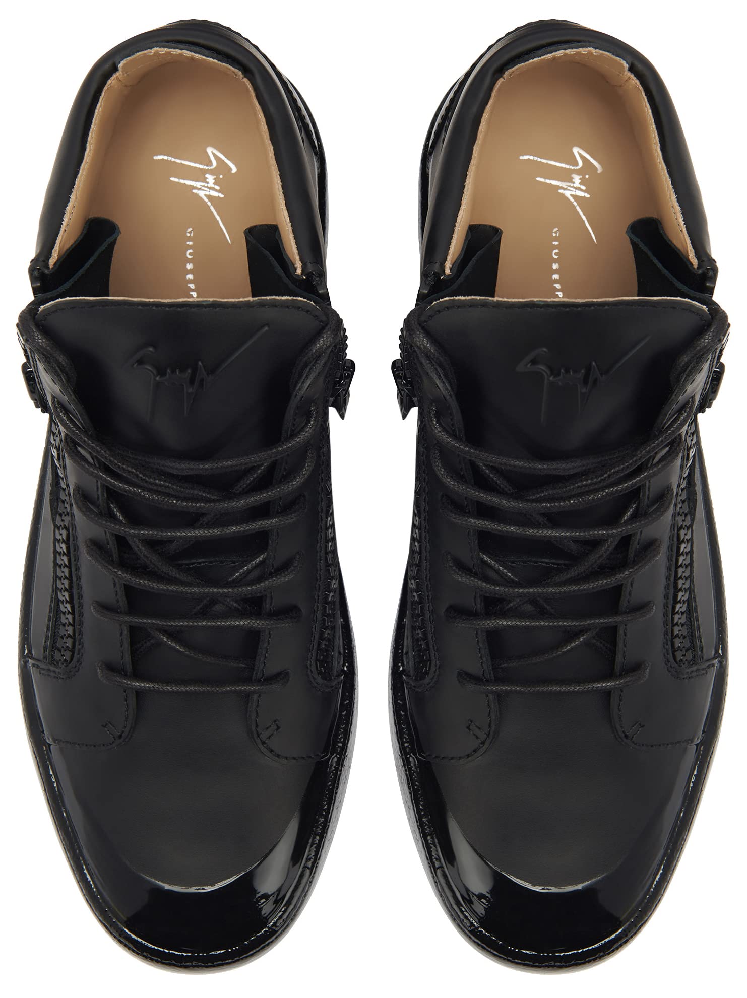 Giuseppe Zanotti, Kriss Mid-Top Sneakers Leather, 8, Black