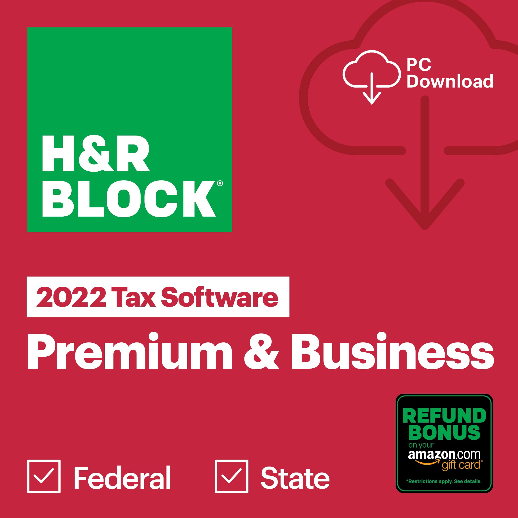 H&R Block Tax Software Premium & Business 2022 with Refund Bonus Offer (Amazon Exclusive) [PC Download] (Old Version)