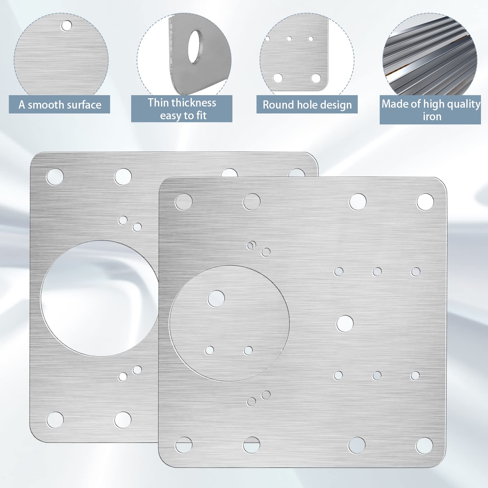 4 Pcs Hinges Repair Fixing Plates, Stainless Steel Board Cabinet Hinge Repair Replacement Kit for Kitchen Cupboard Door Locker Door Hinges