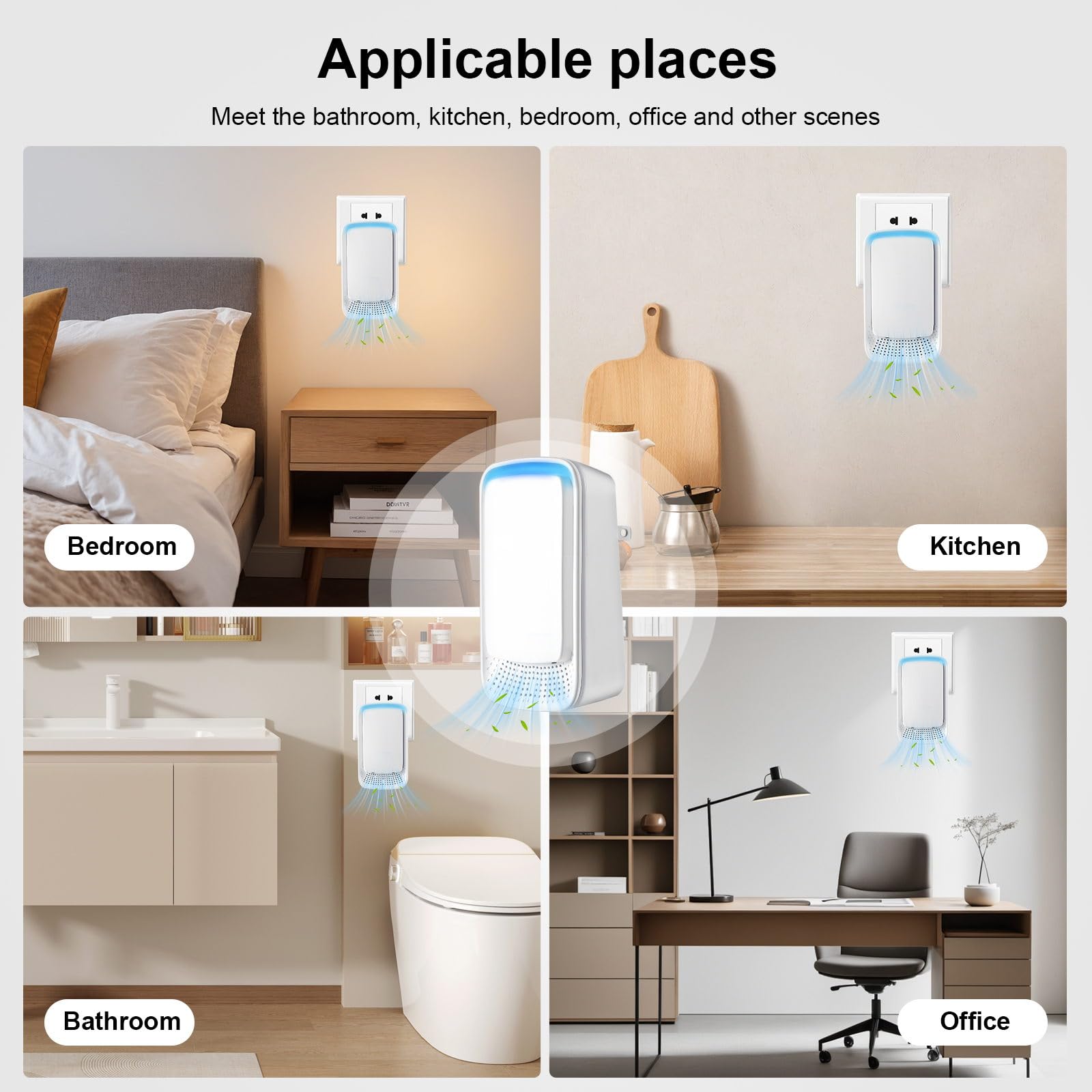 KLVEU Negative Ion Air Purifier Plug in,Ionic Air Purifiers for Home, Bedroom, Office, Mini Portable Air ionizers Quiet Air Cleaner for Home (4)