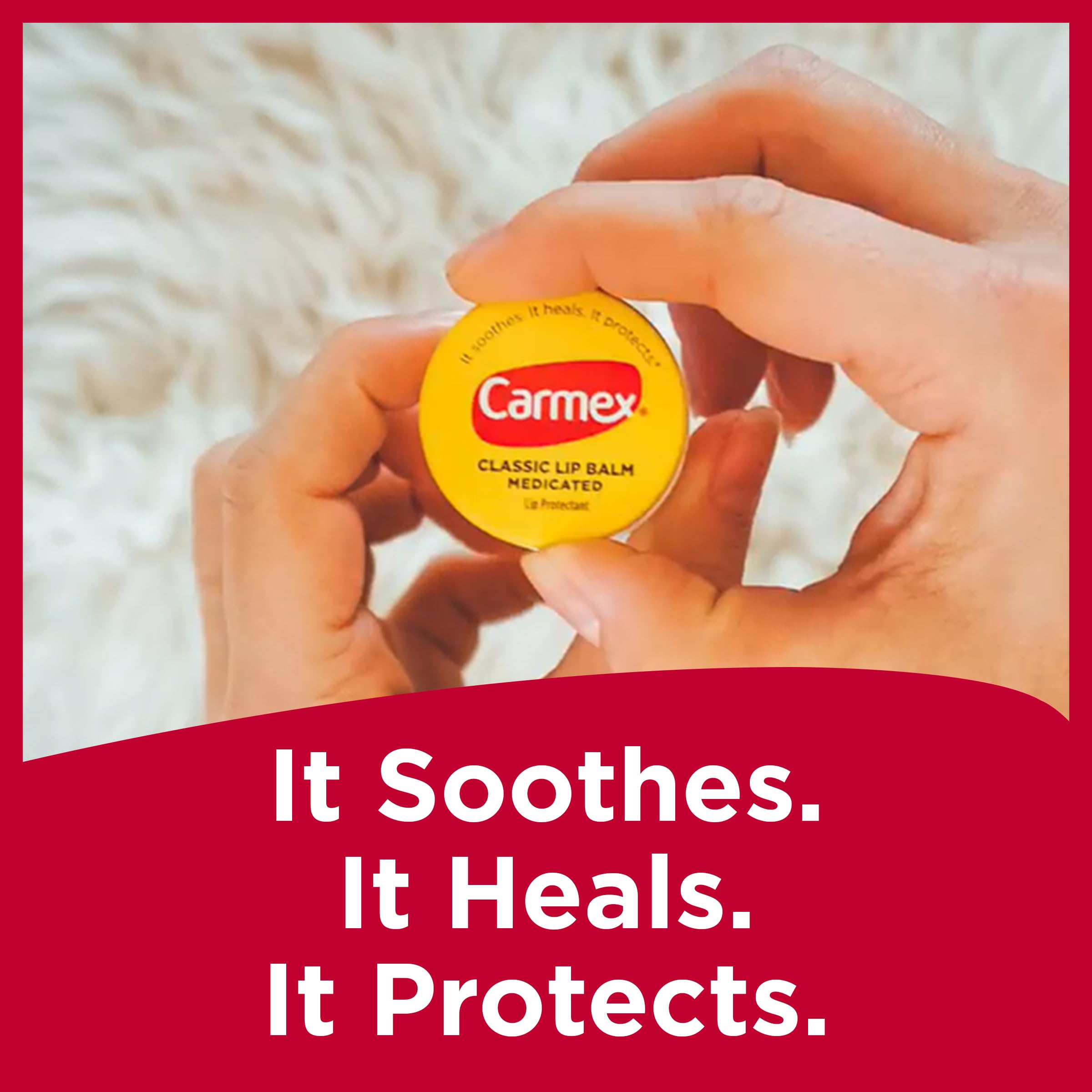 Carmex Medicated Lip Balm Jar, Lip Moisturizer for Dry, Chapped Lips, 0.25 OZ - (4 Packs of 3)