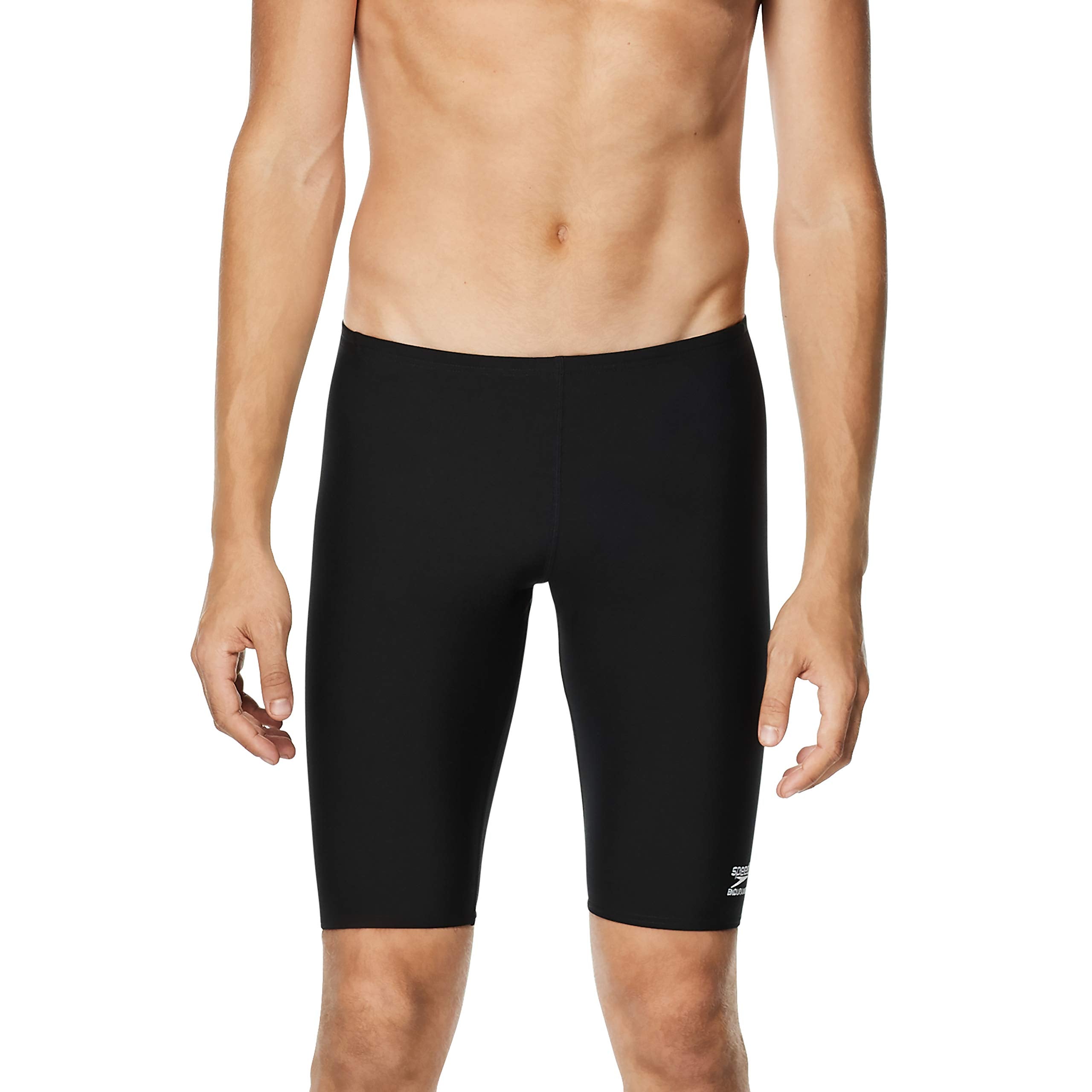 Speedo mens Swimsuit Endurance+ Solid Usa Adult athletic swim jammers, Speedo Black, 34 US